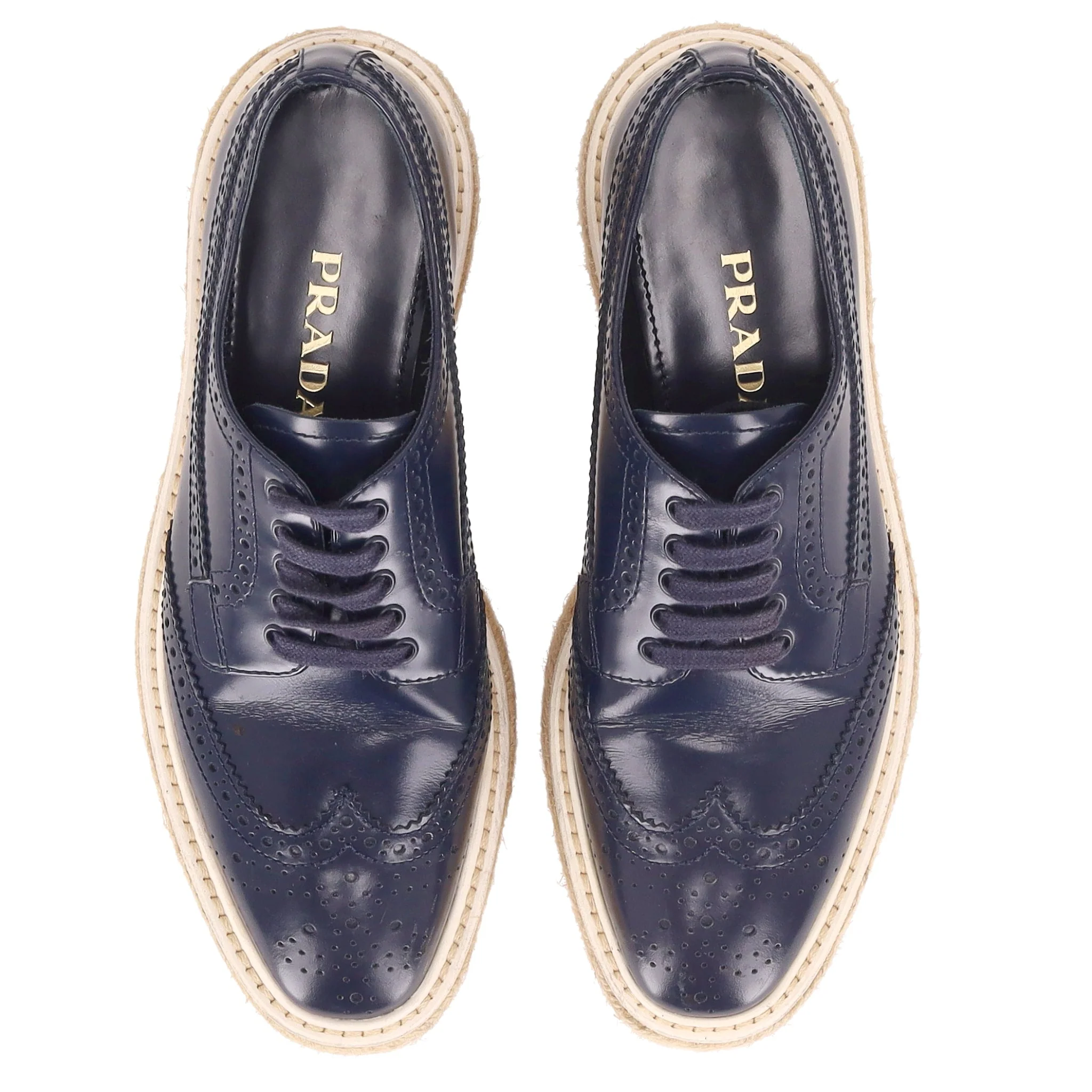 Prada Leather Platform Brogues. Size 35