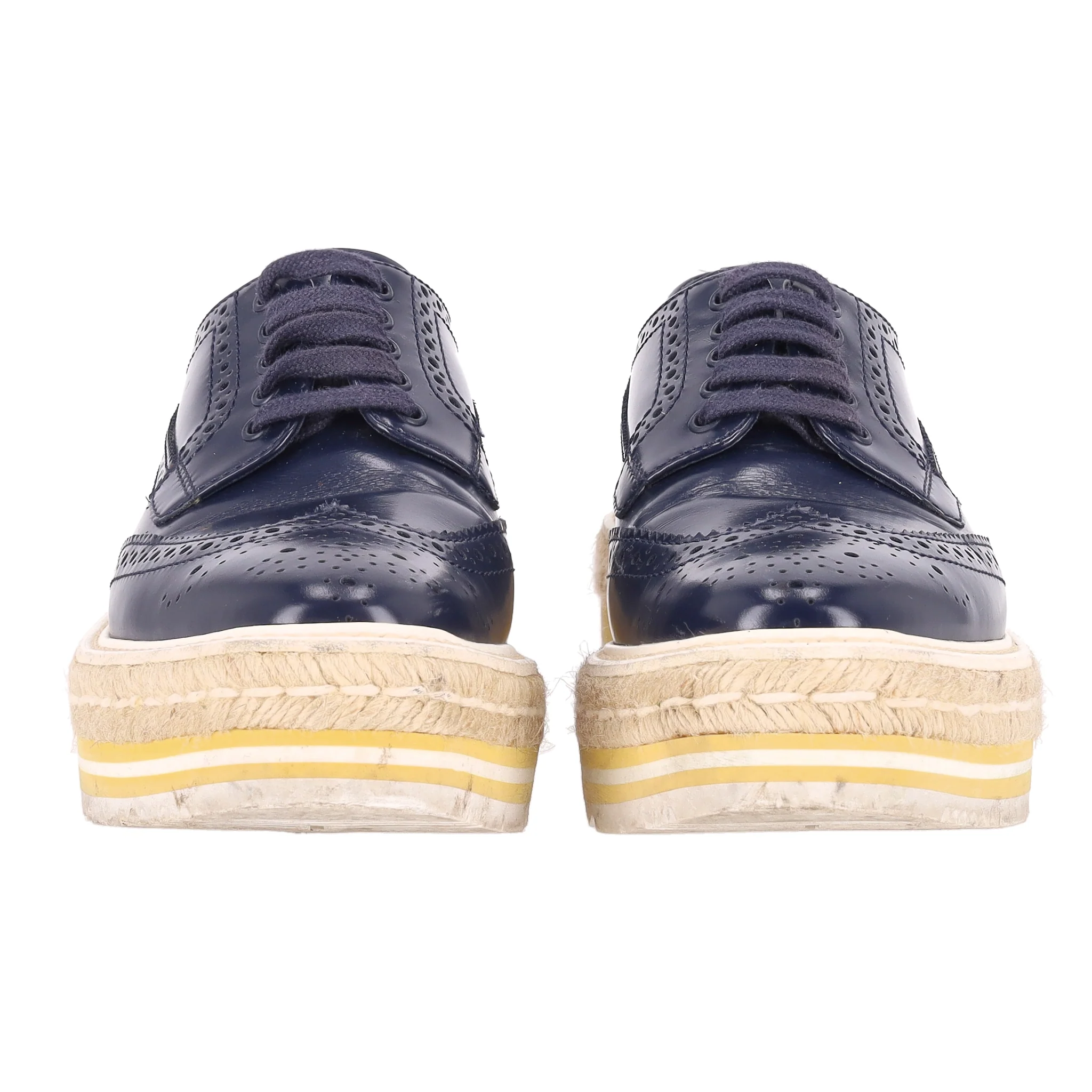 Prada Leather Platform Brogues. Size 35 - Image 3