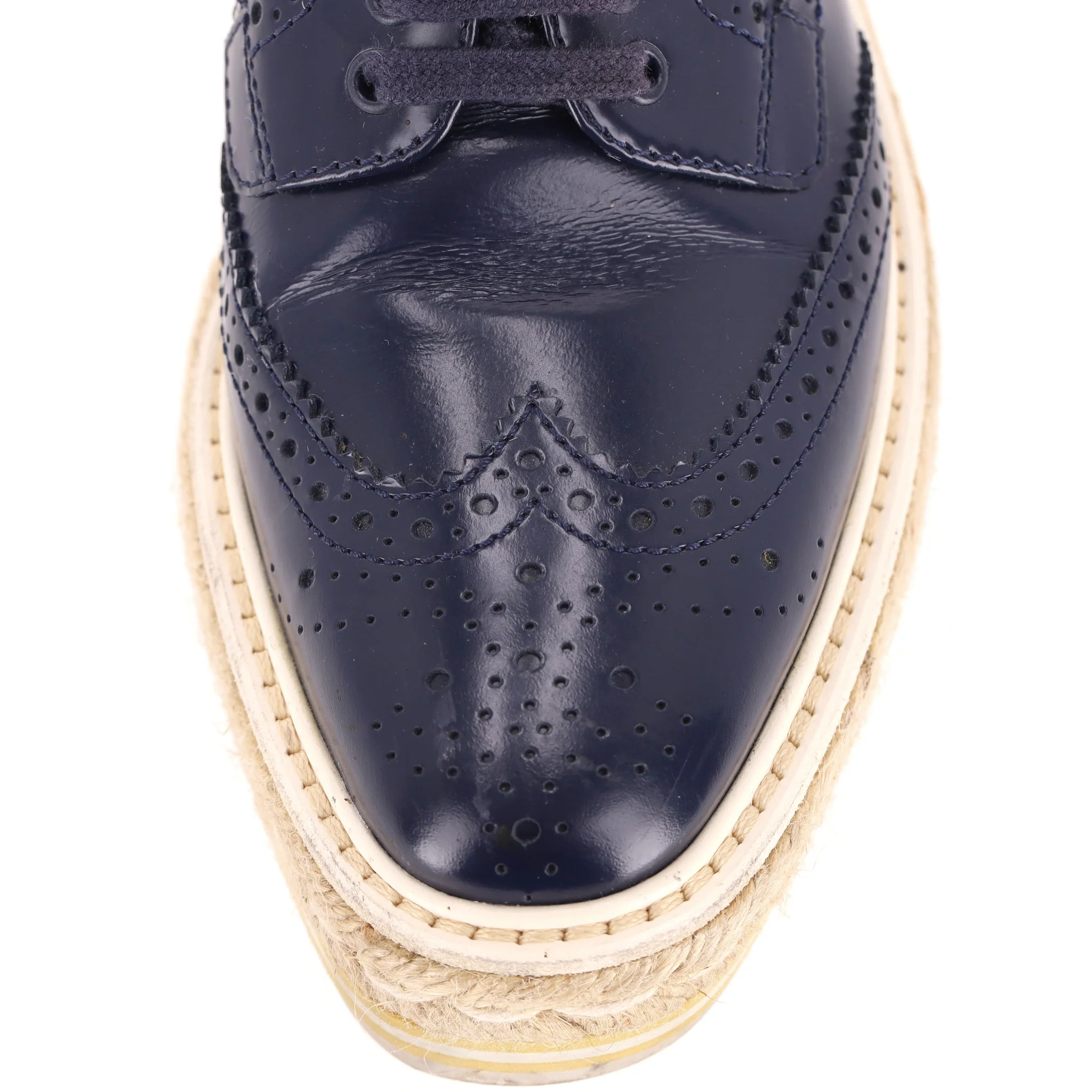 Prada Leather Platform Brogues. Size 35 - Image 7