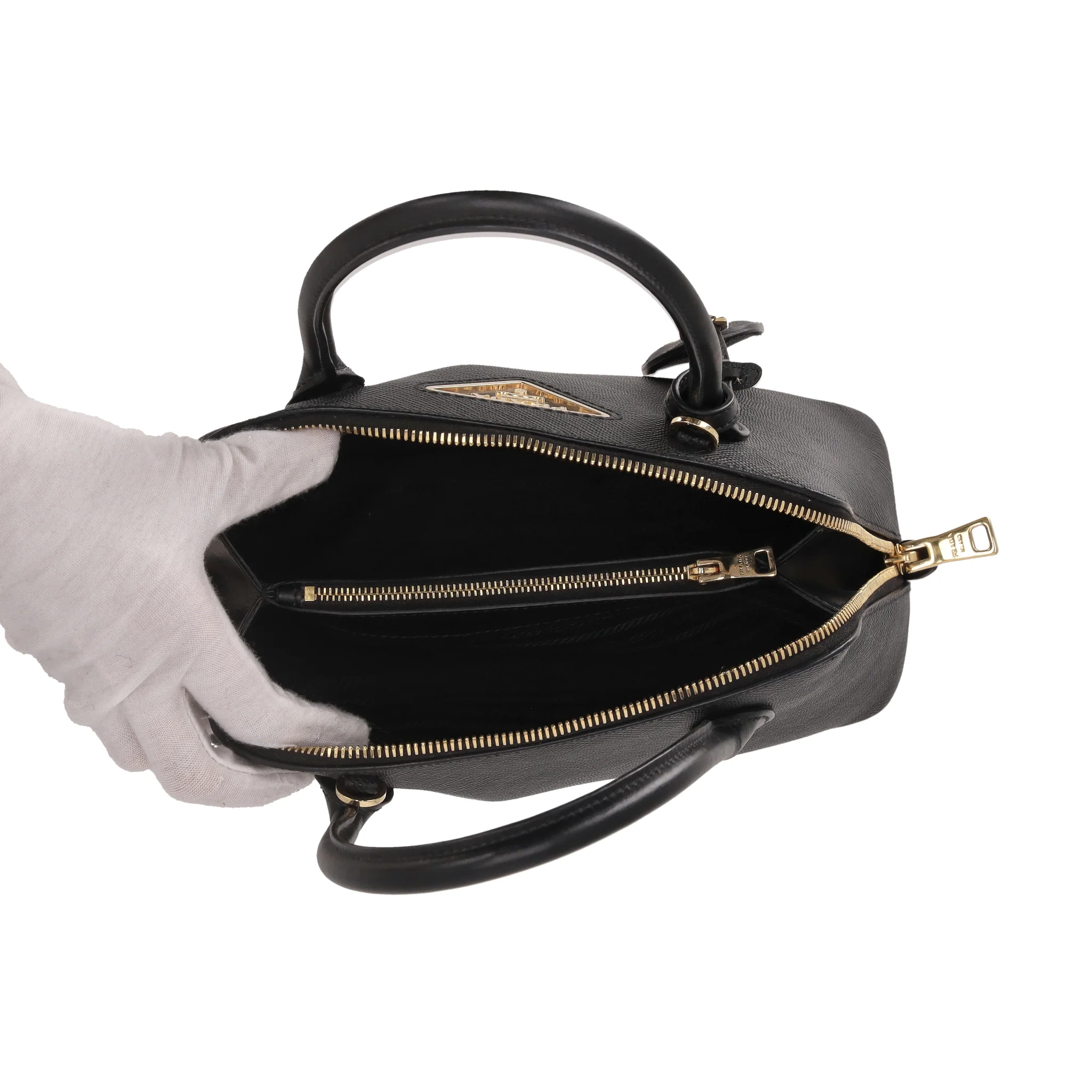 Prada Mini Double Saffiano Leather Crossbody Bag - Image 6