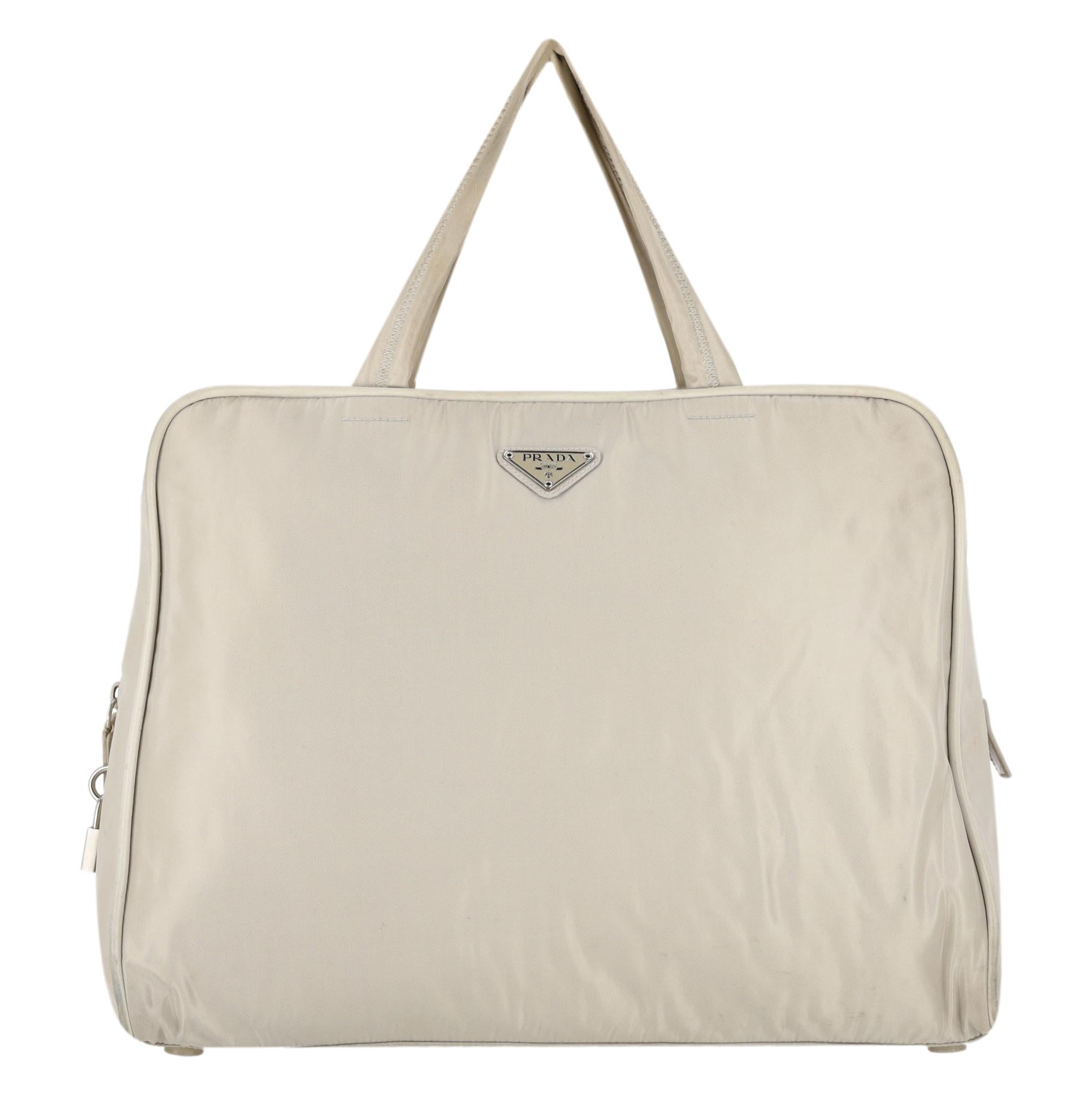 Prada Padlock Detail Nylon Laptop Bag