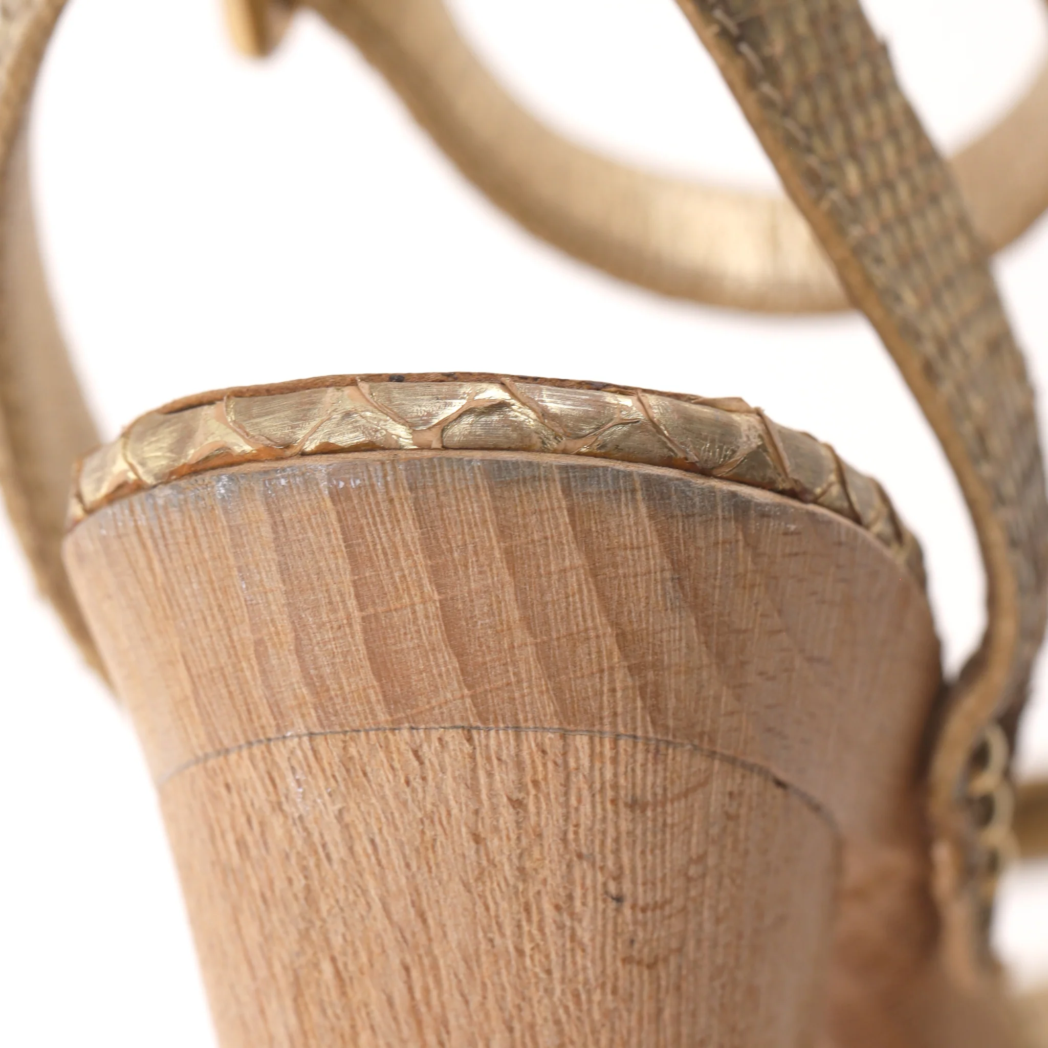 Prada Python Skin Studded Wooden Heel Clog Sandals. Size 37 - Image 9