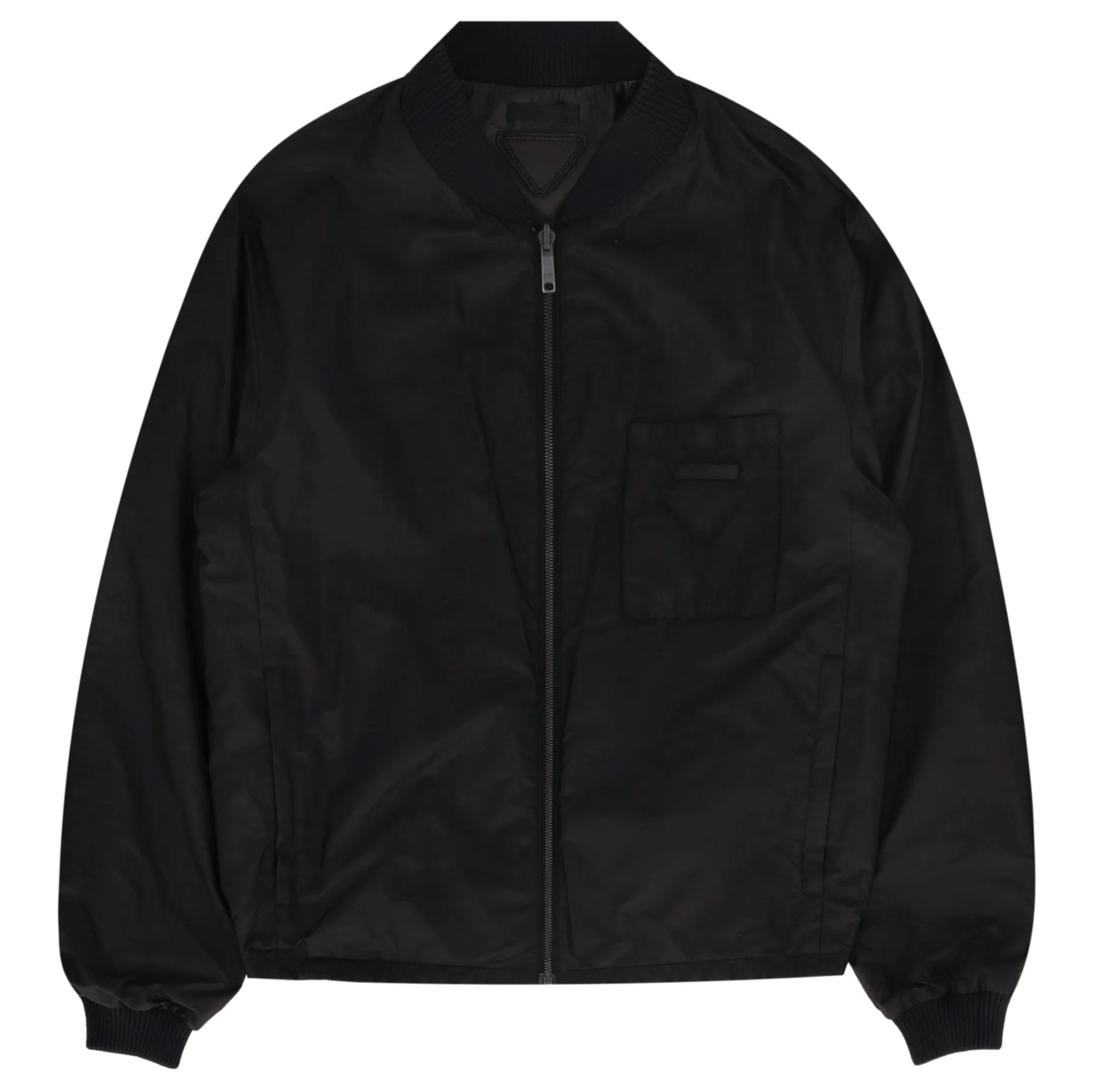 Prada Reversible Lambskin Leather & Nylon Bomber Jacket. Size 50IT - Image 5