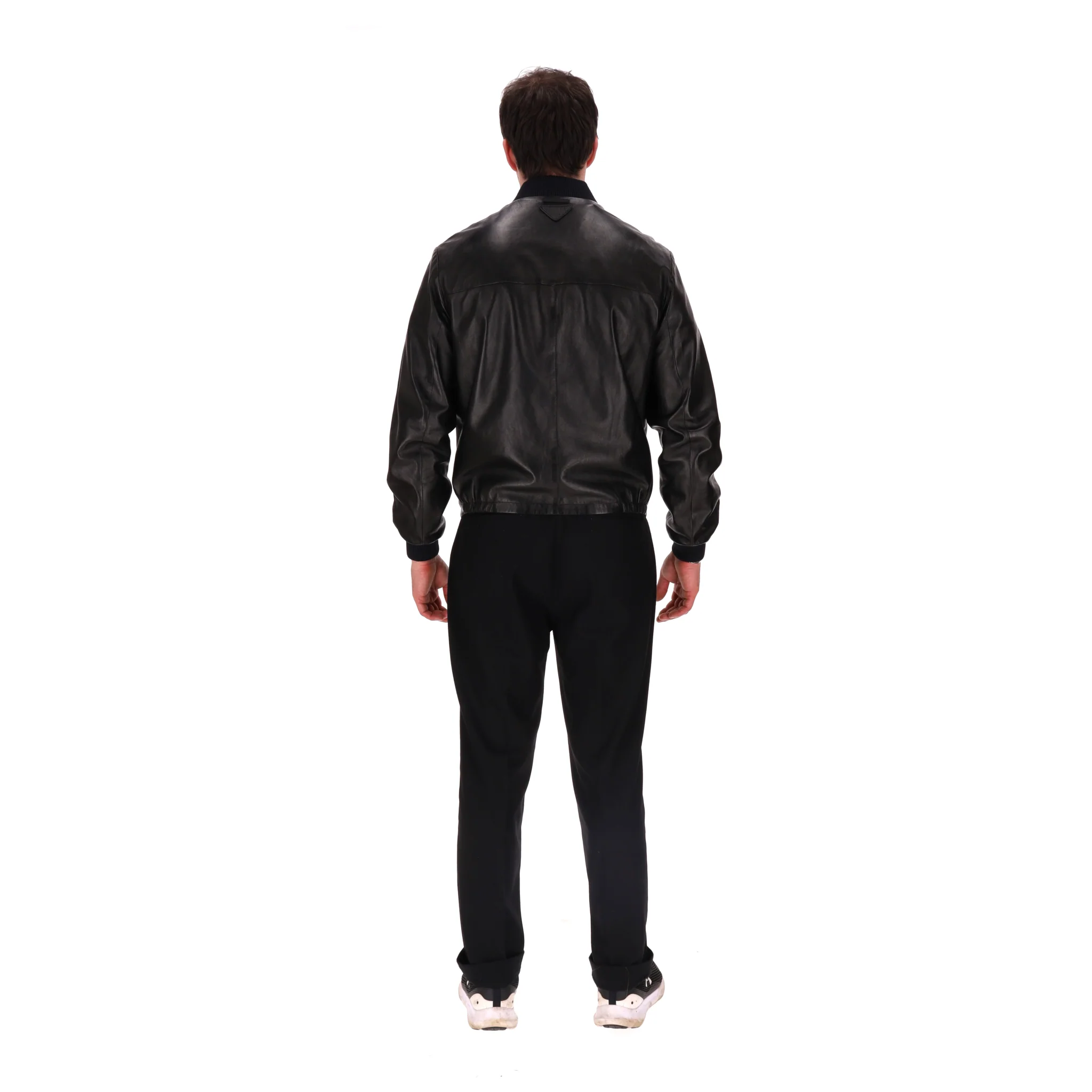 Prada Reversible Lambskin Leather & Nylon Bomber Jacket. Size 50IT - Image 6