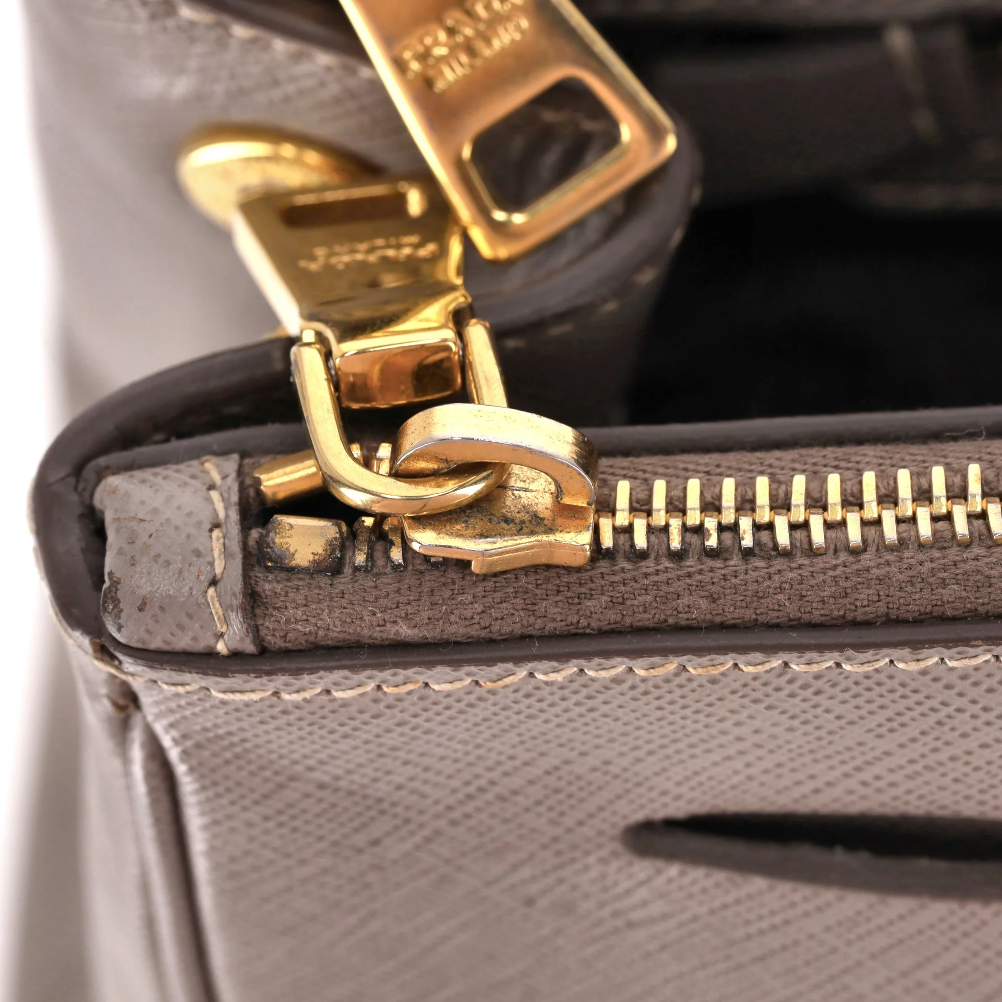 Prada Saffiano Leather Double Zip Galleria Tote Bag - Image 10