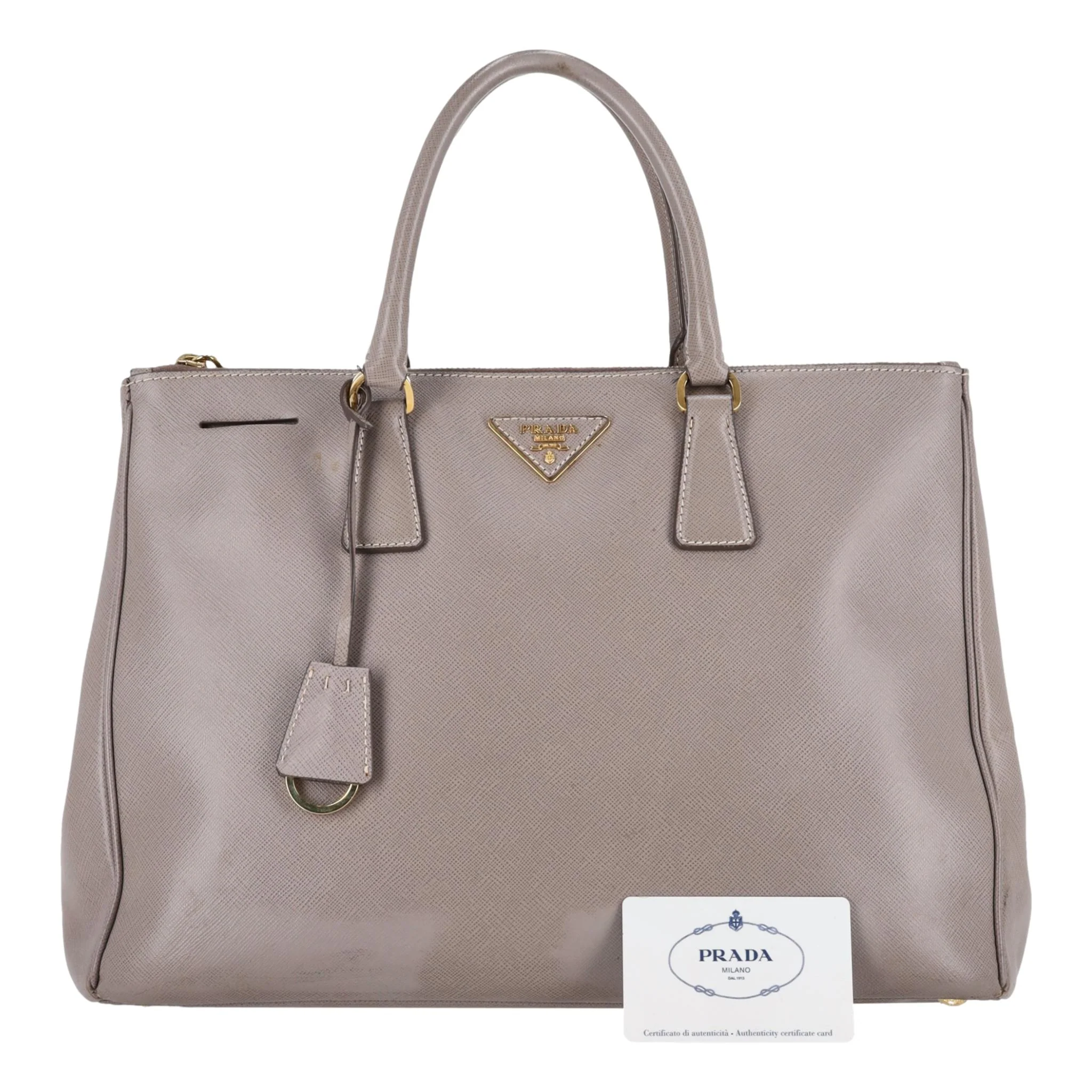 Prada Saffiano Leather Double Zip Galleria Tote Bag - Image 2