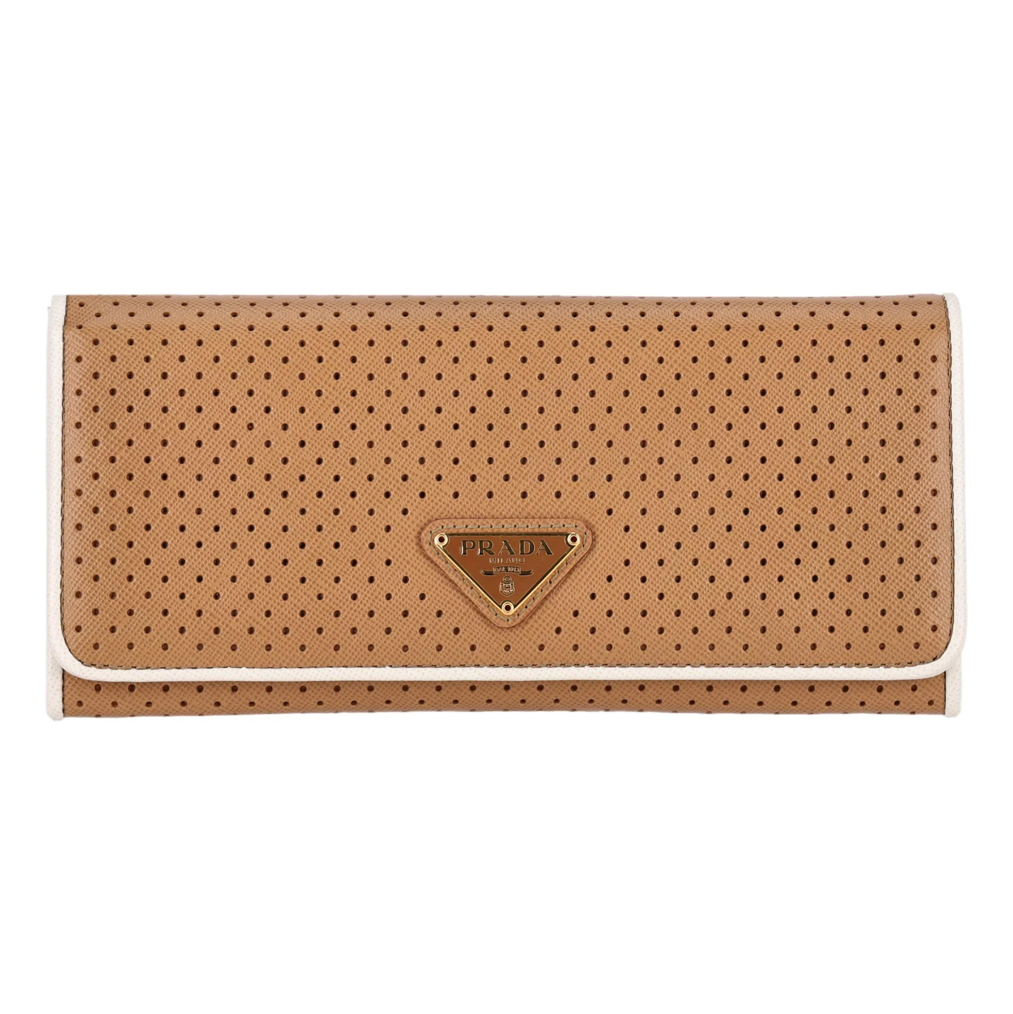 Prada Saffiano Leather Fori Continental Wallet