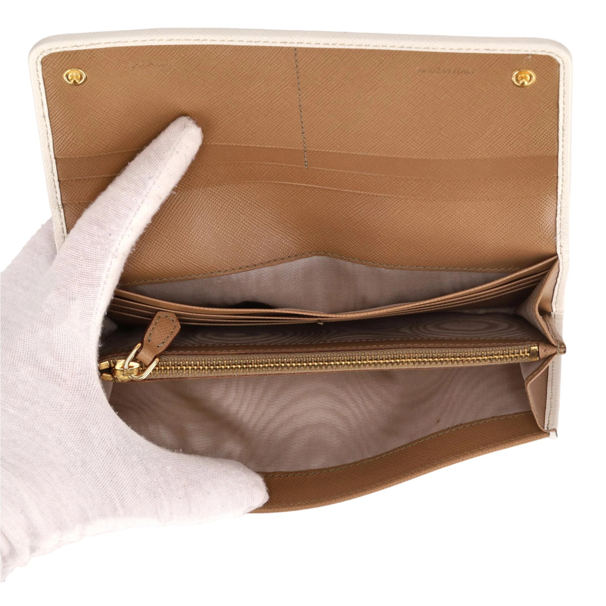 Prada Saffiano Leather Fori Continental Wallet - Image 7