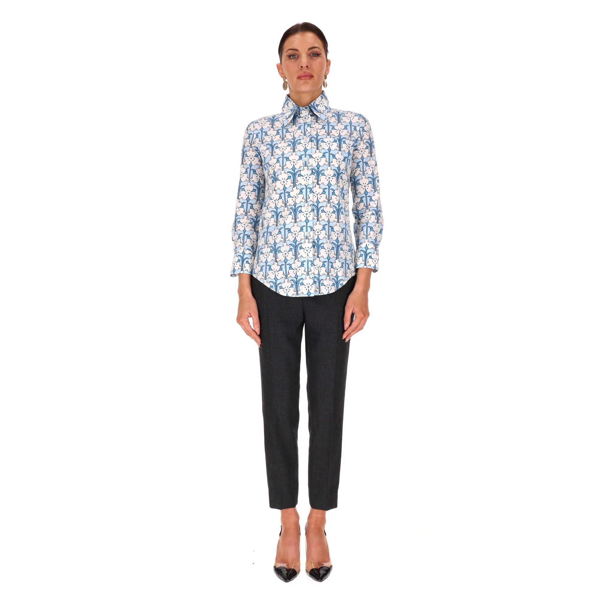 Prada Silk Floral Shirt. Size S - Image 2