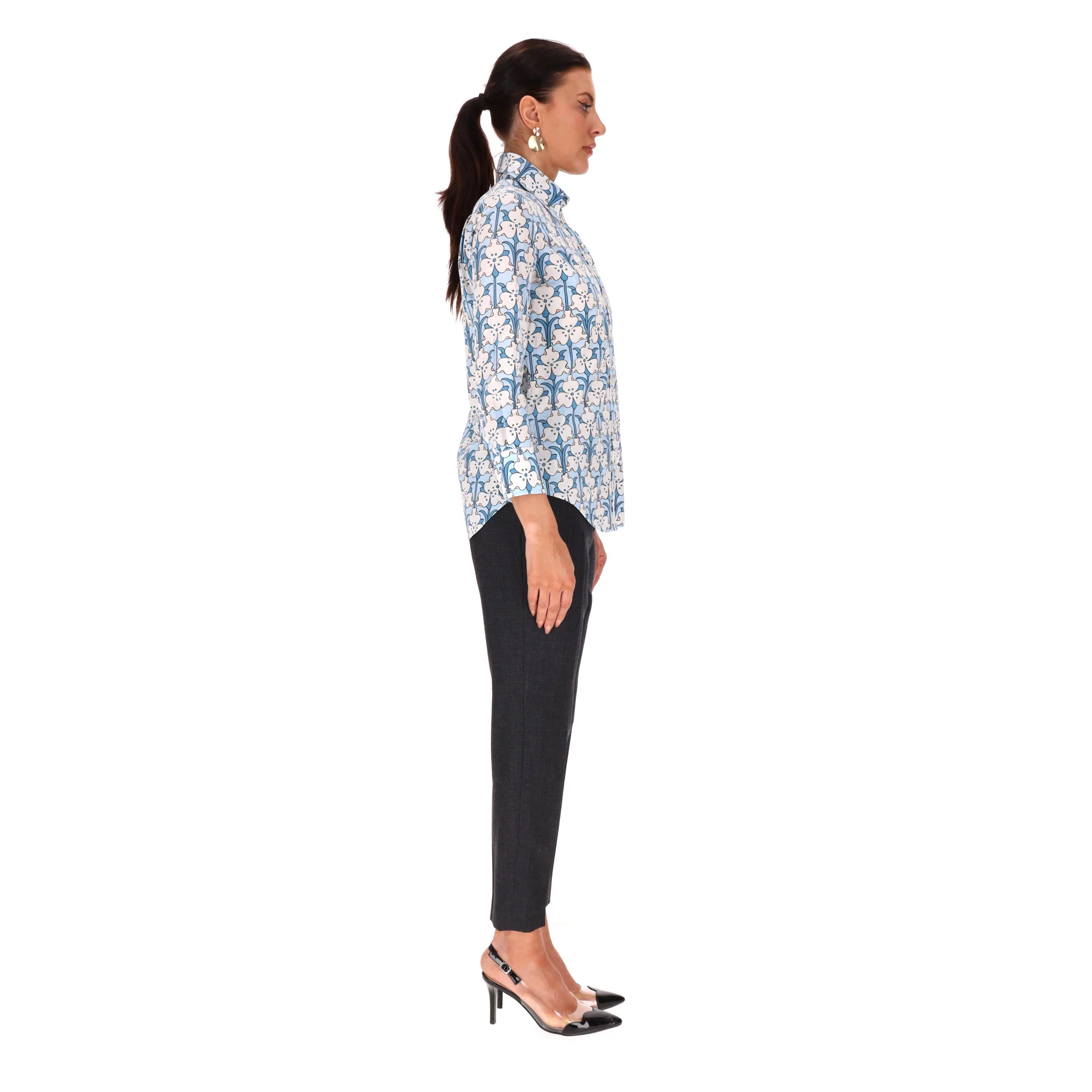Prada Silk Floral Shirt. Size S - Image 3