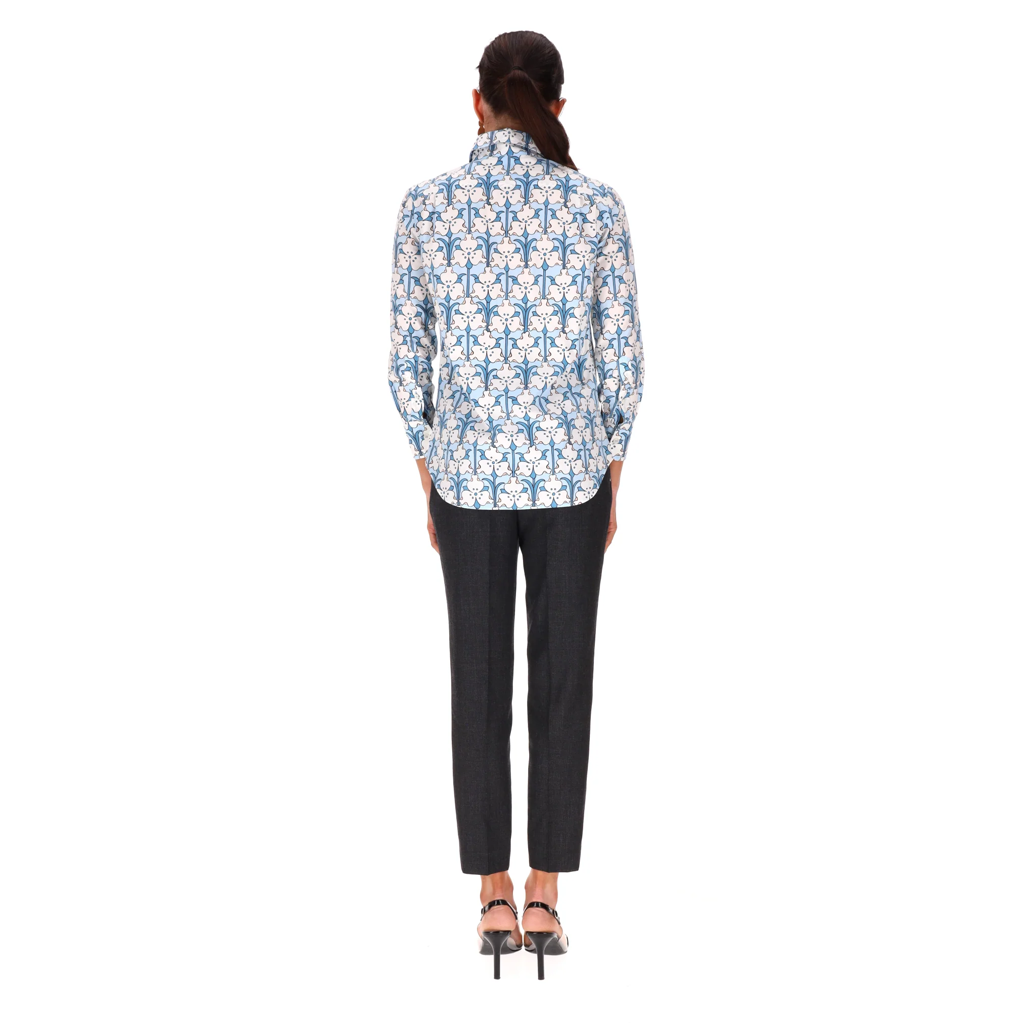Prada Silk Floral Shirt. Size S - Image 4