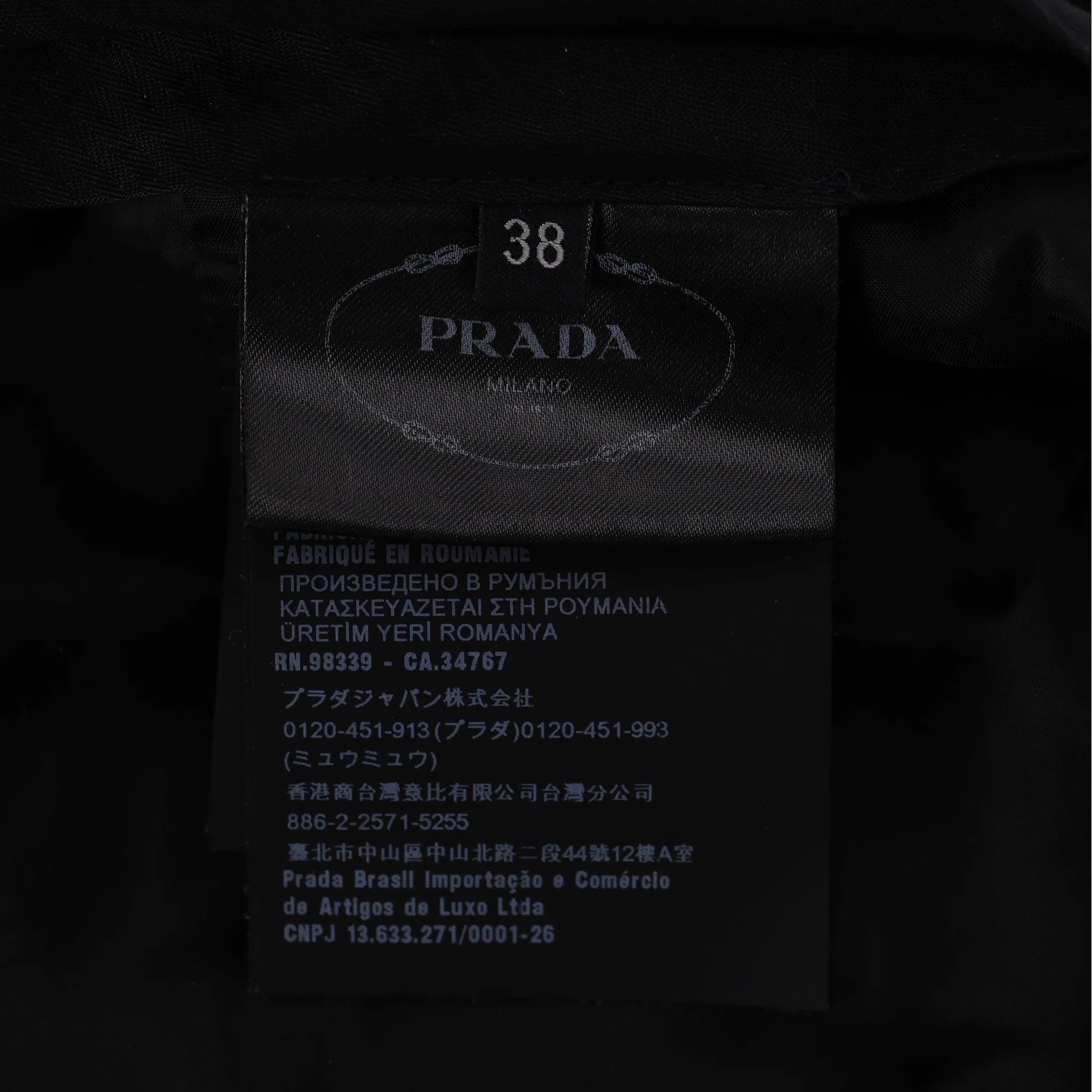 Prada Straight-Leg Virgin Wool Trousers With Triangle Logo Pull Zippers . Size 38IT - Image 9