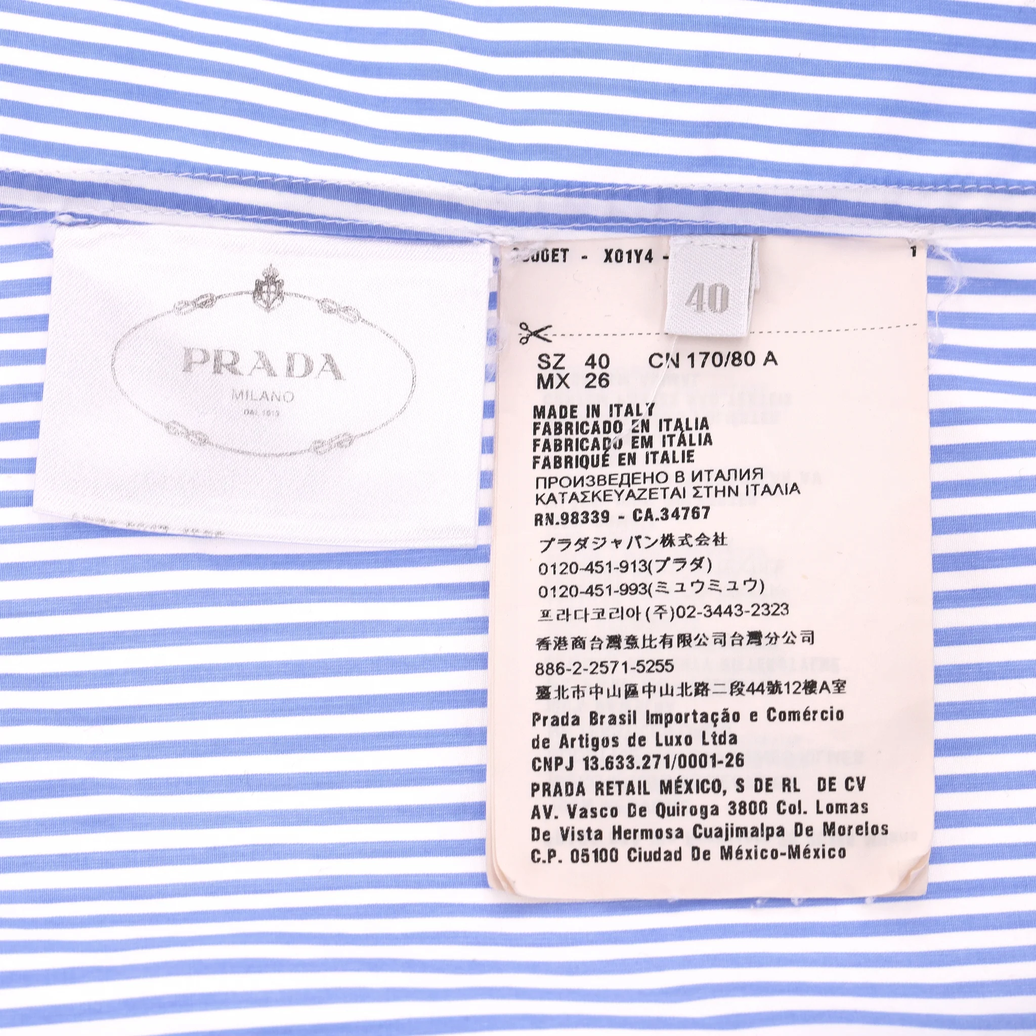 Prada Striped Ruffle Front Top. Size 40FR - Image 9