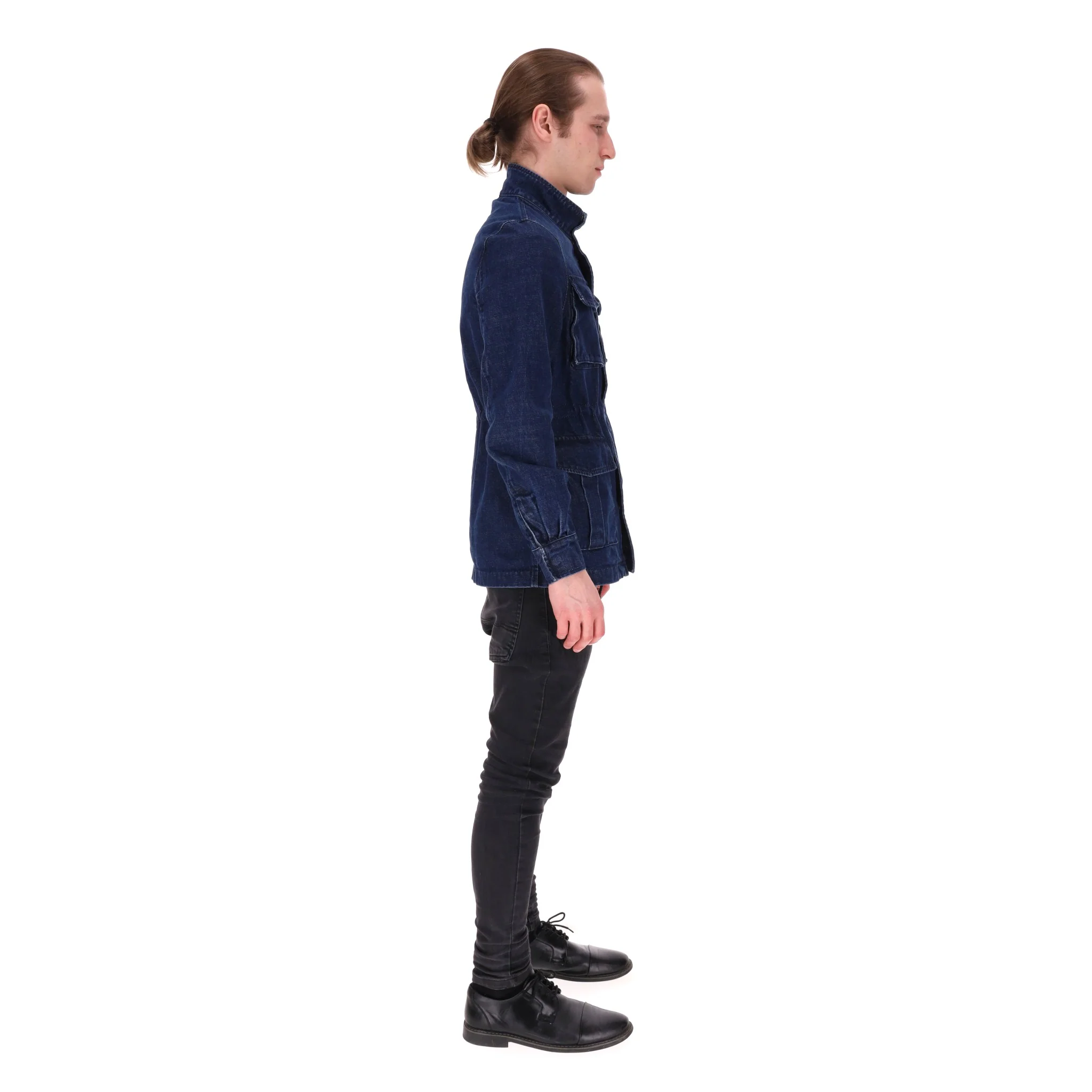 Pure Blue Japan Linen Denim Jacket. Size L - Image 3