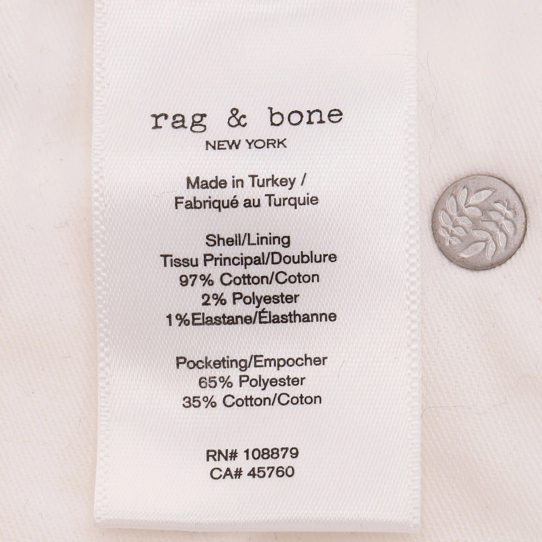 Rag & Bone Metallic Mid-Rise Straight Leg Jeans. Size 24 - Image 10