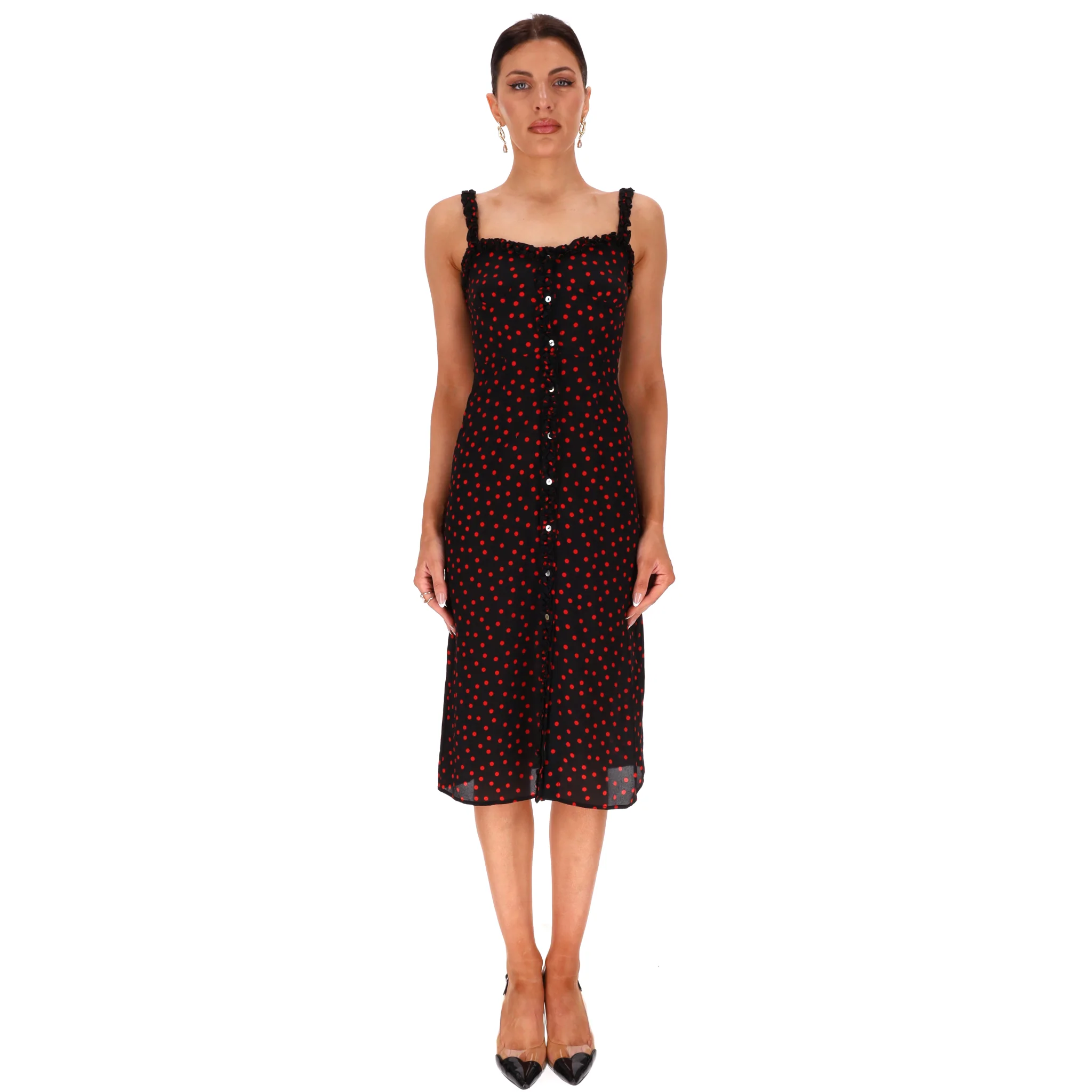 Realisation Polka-Dot Bustier Silk Midi Dress. Size XS - Image 2