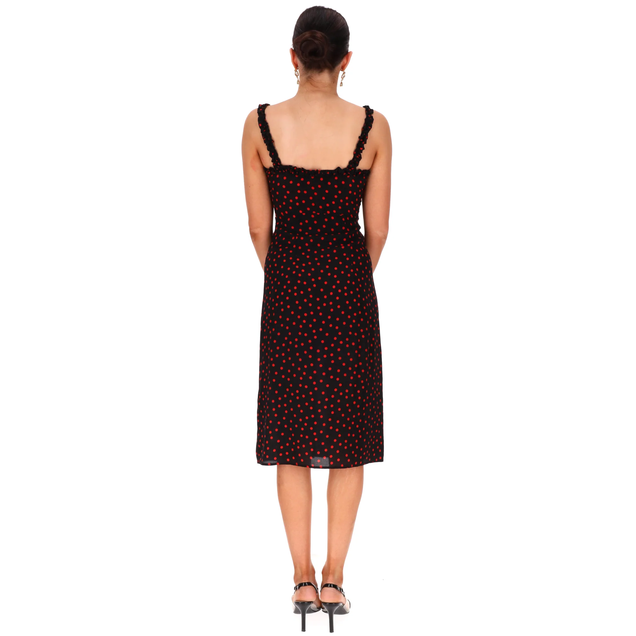 Realisation Polka-Dot Bustier Silk Midi Dress. Size XS - Image 4