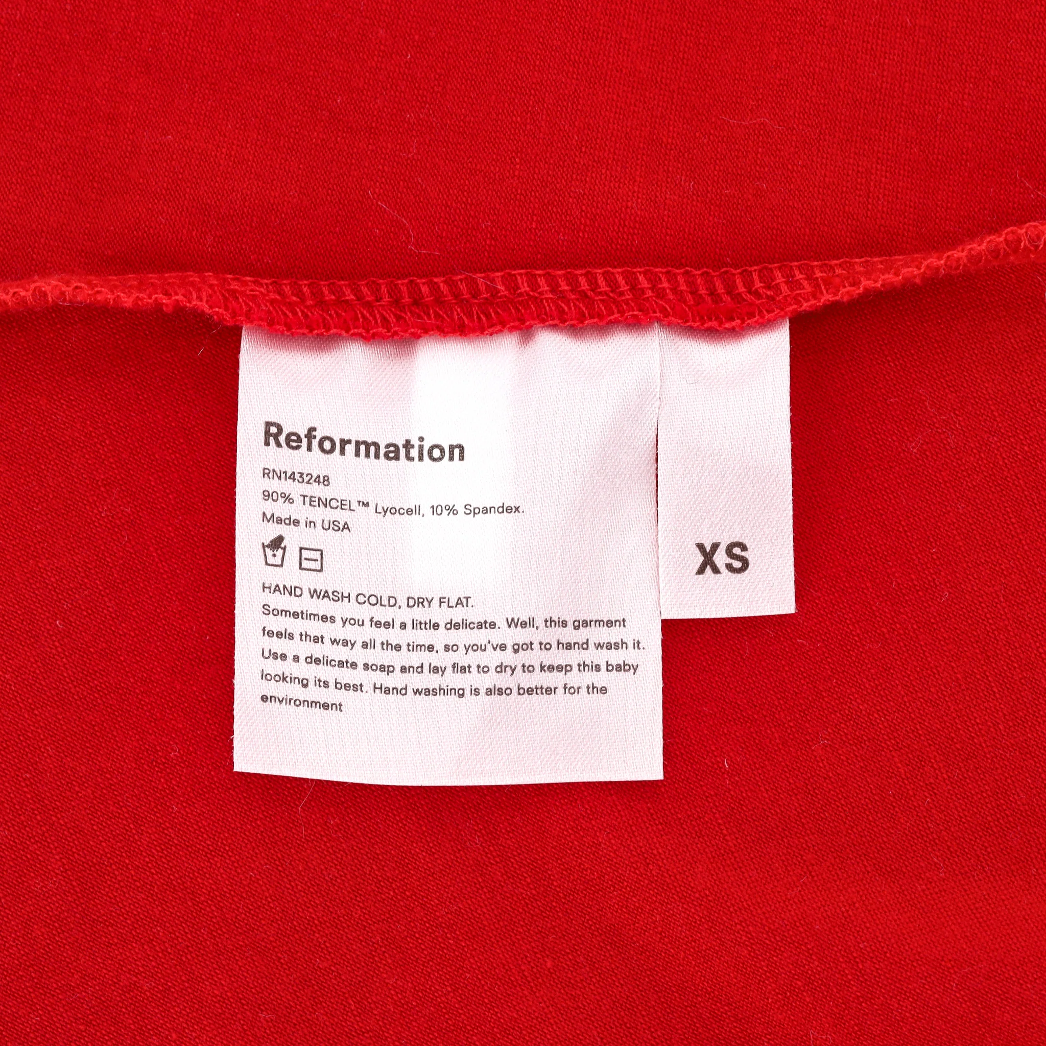 Reformation Front Slit Ruched Detail Dress. Size XS - Image 6