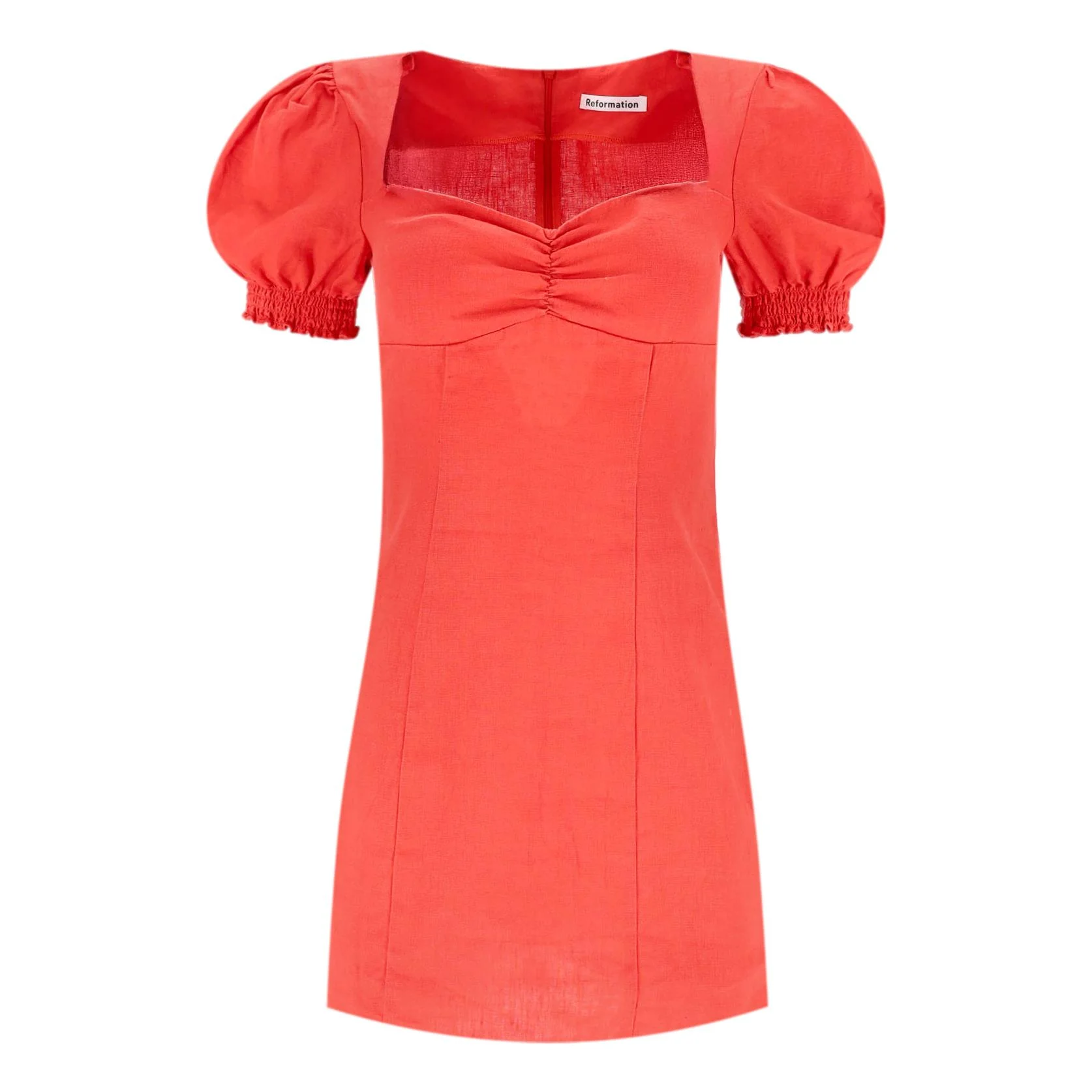 Reformation Puff Sleeve Mini Linen Dress. Size 2US