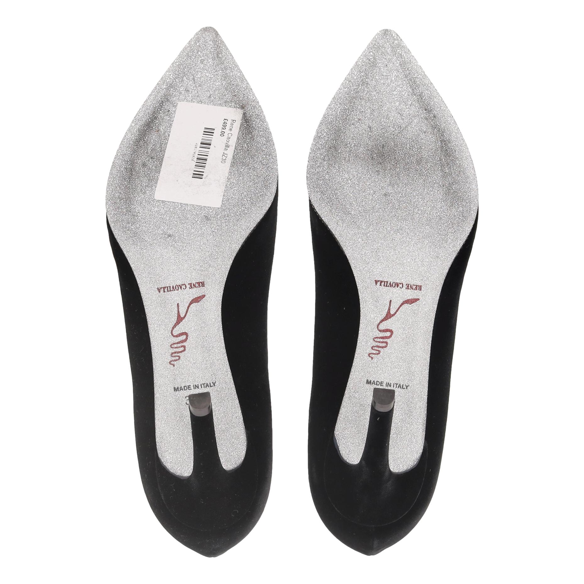 Rene Caovilla Crystal Trim Velvet Heels. Size 36.5 - Image 6