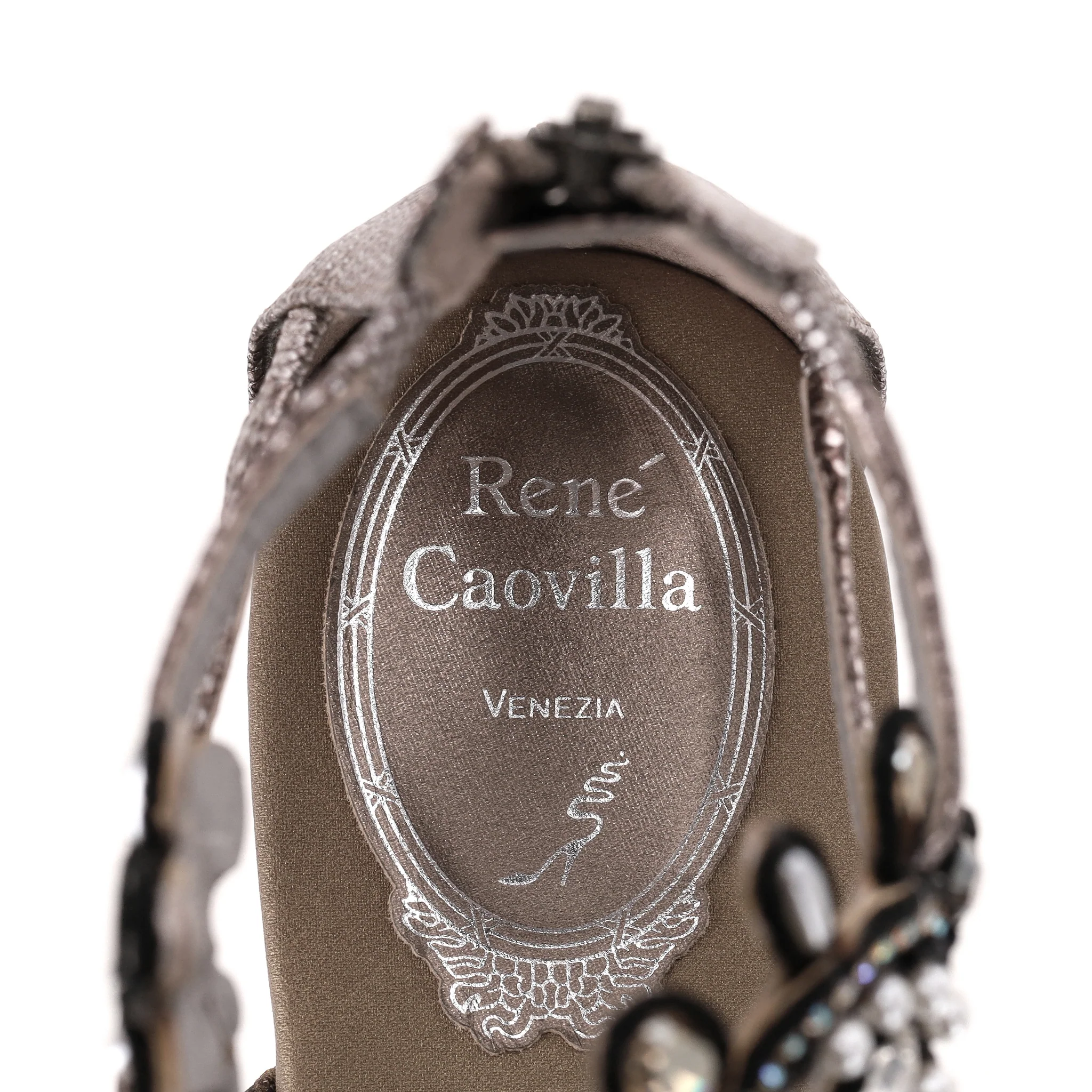 Rene Caovilla Snakeskin & Crystal Thong Sandals. Size 37 - Image 7