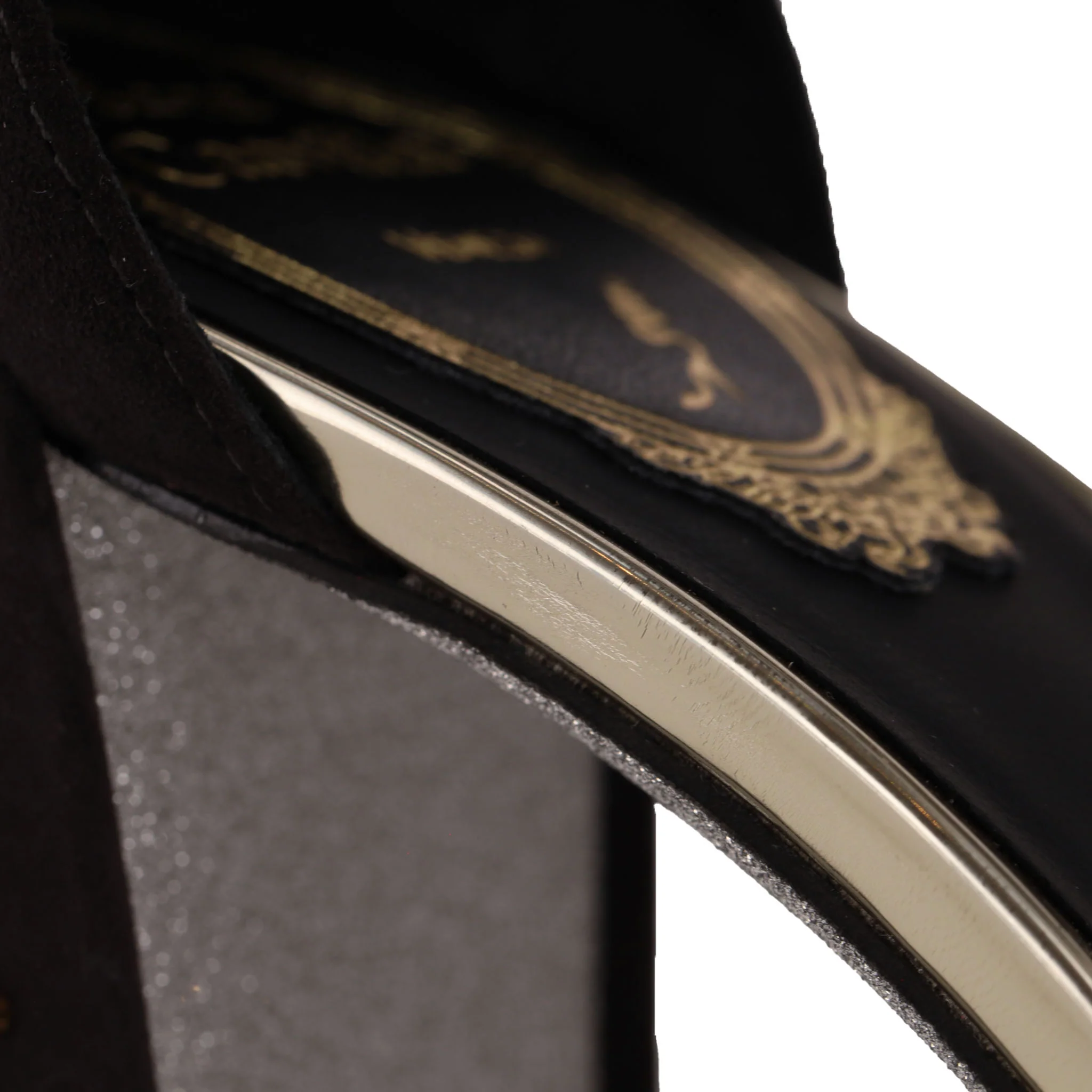 Rene Caovilla Suede Sandals With Jewel Embellished Block Heel. Size 38 - Image 10