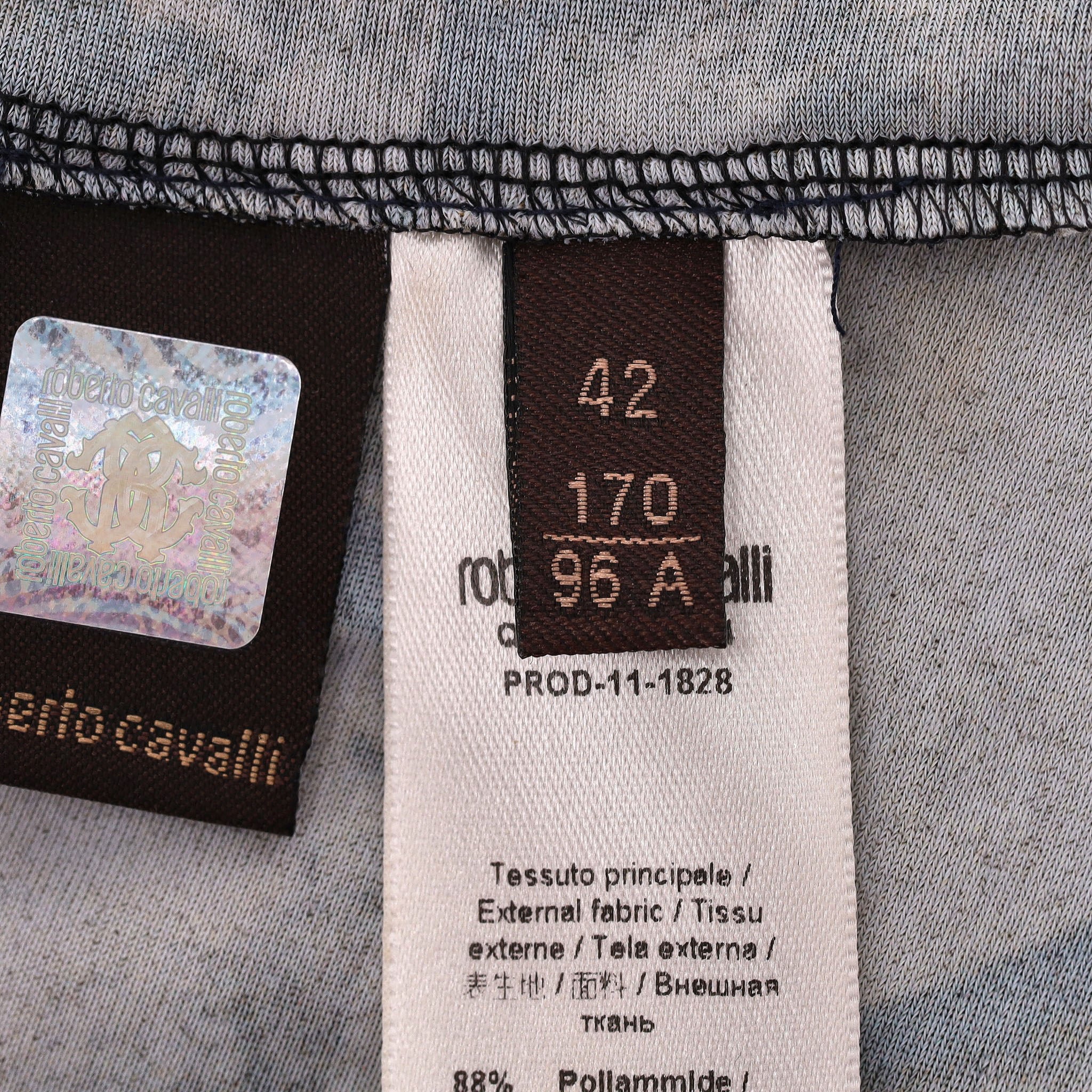 Roberto Cavalli Animal Print Gathered & Buckle Detail Top. Size 42IT - Image 9