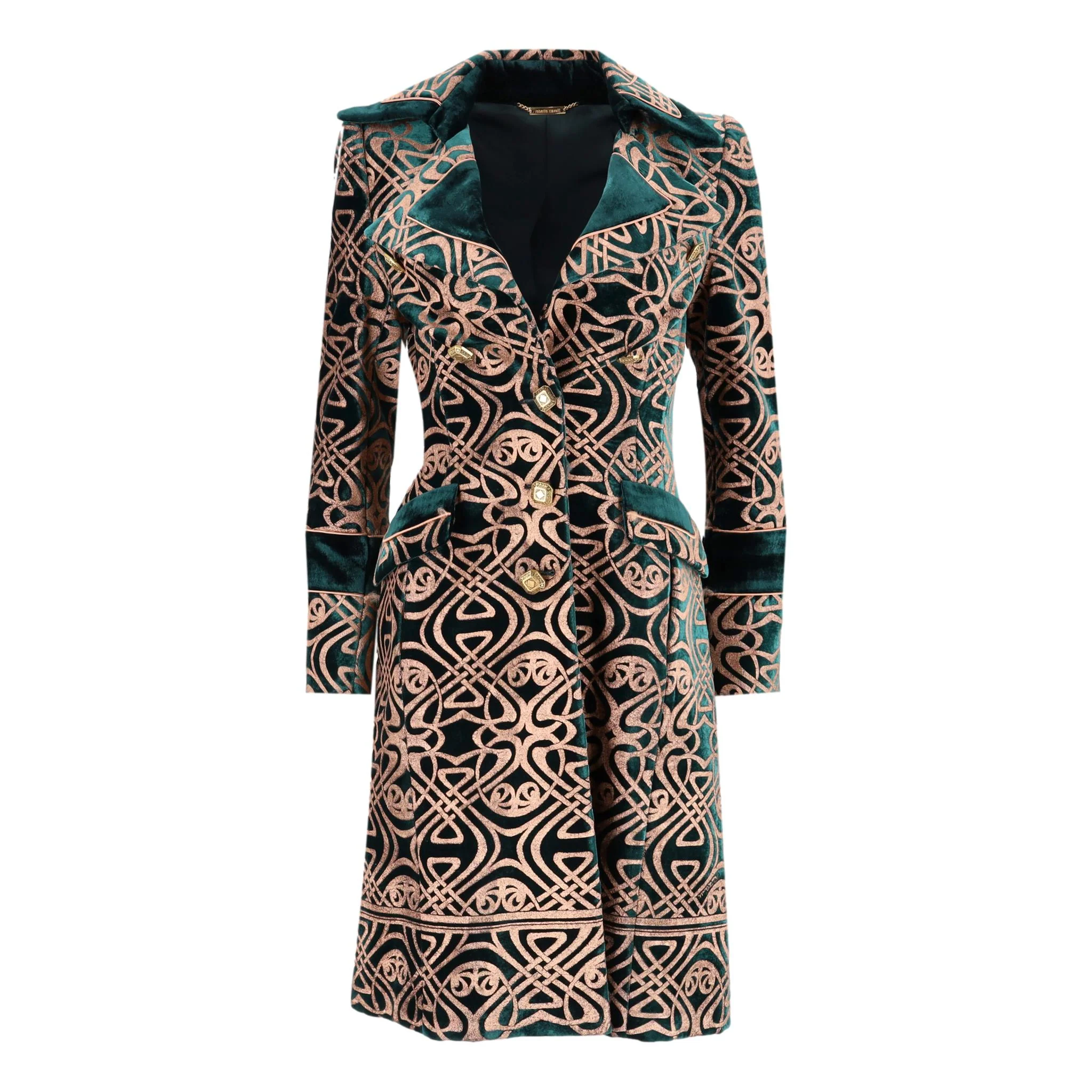 Roberto Cavalli Vintage Brocade Velvet Coat. Size 42IT