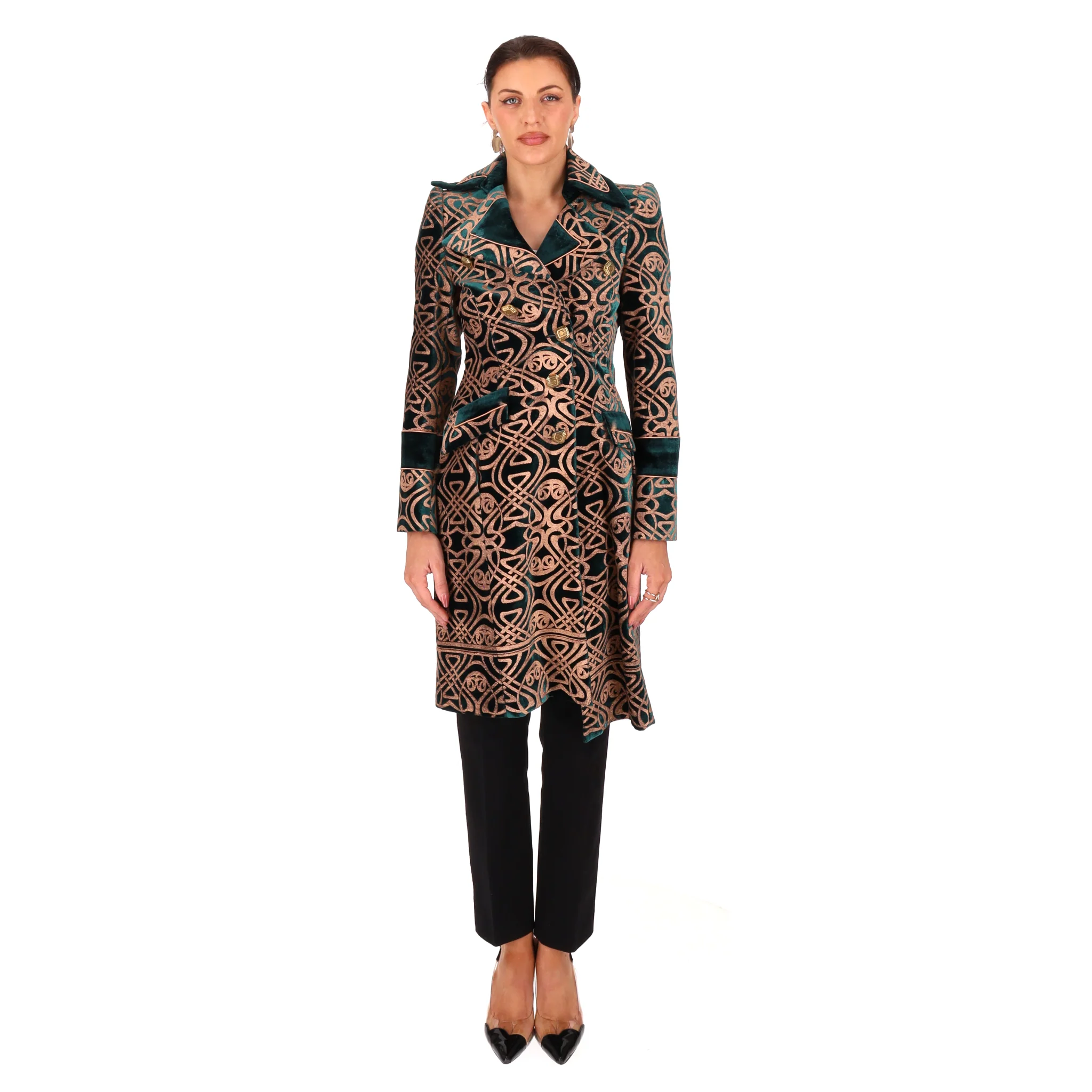 Roberto Cavalli Vintage Brocade Velvet Coat. Size 42IT - Image 2