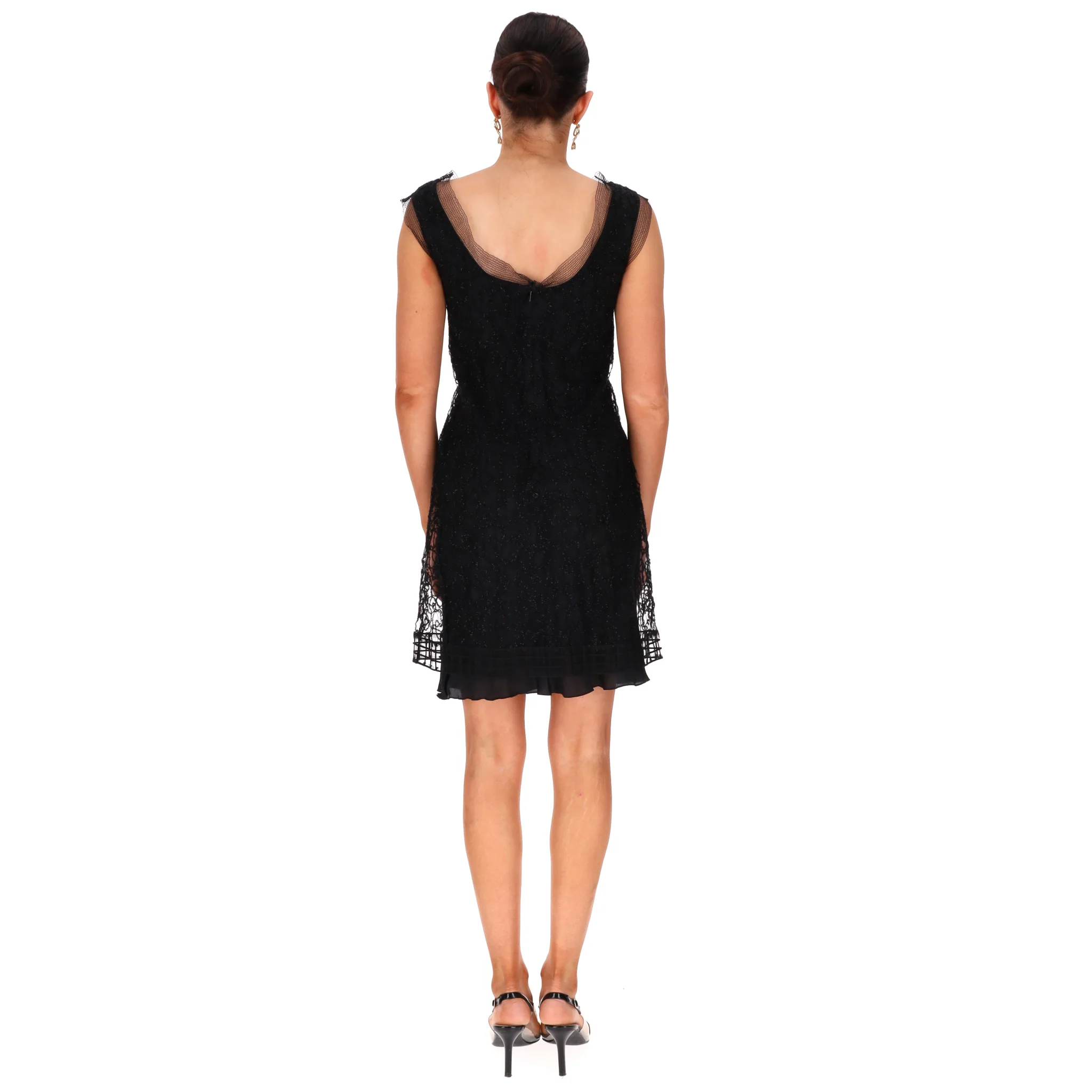 Rochas Lace Textured-Embellished Dress. Size S - Image 4