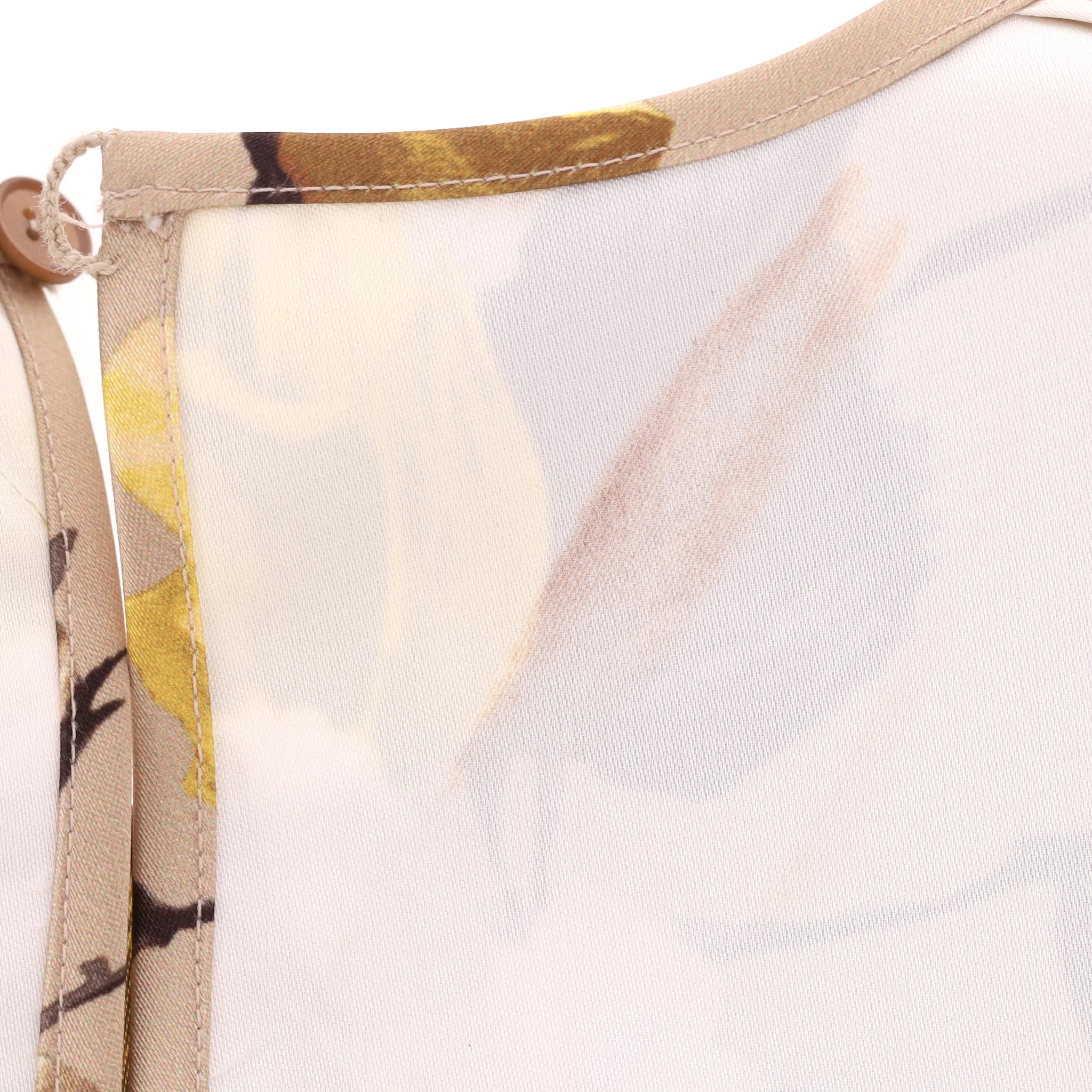 Rochas Rose Print Satin Top. Size 40IT - Image 8