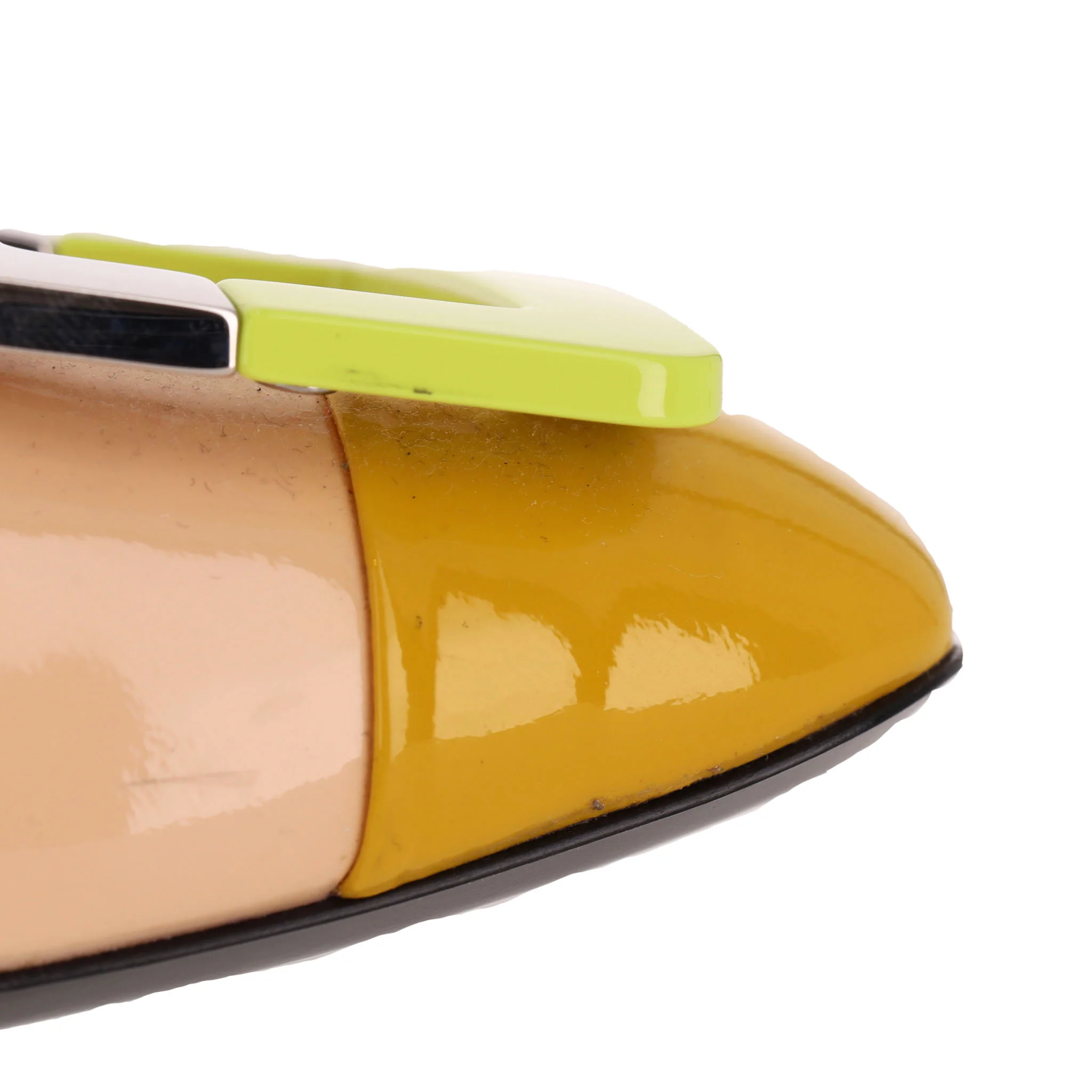 Roger Vivier Tri-Color Patent Leather Buckle Pumps. Size 38 - Image 10