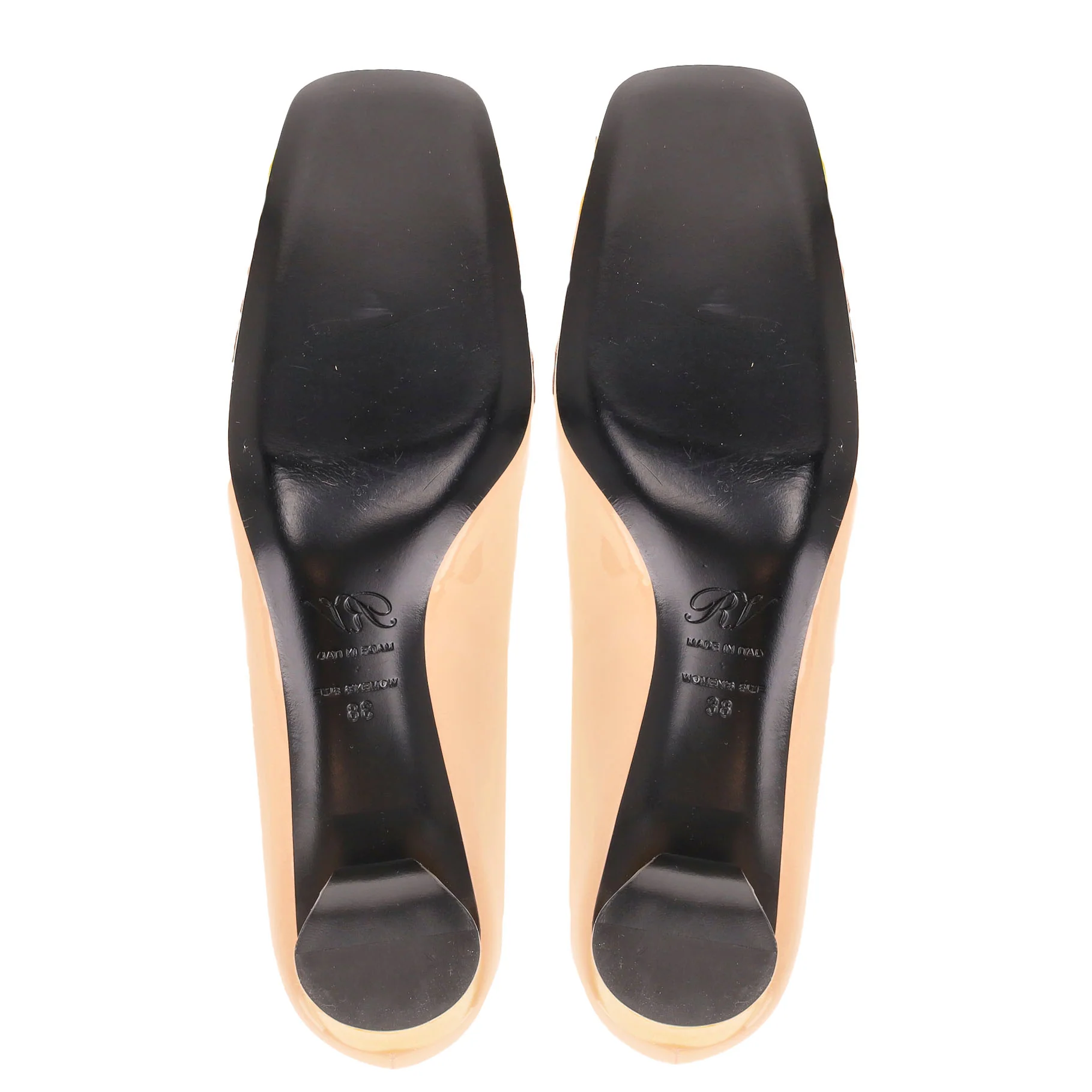 Roger Vivier Tri-Color Patent Leather Buckle Pumps. Size 38 - Image 6