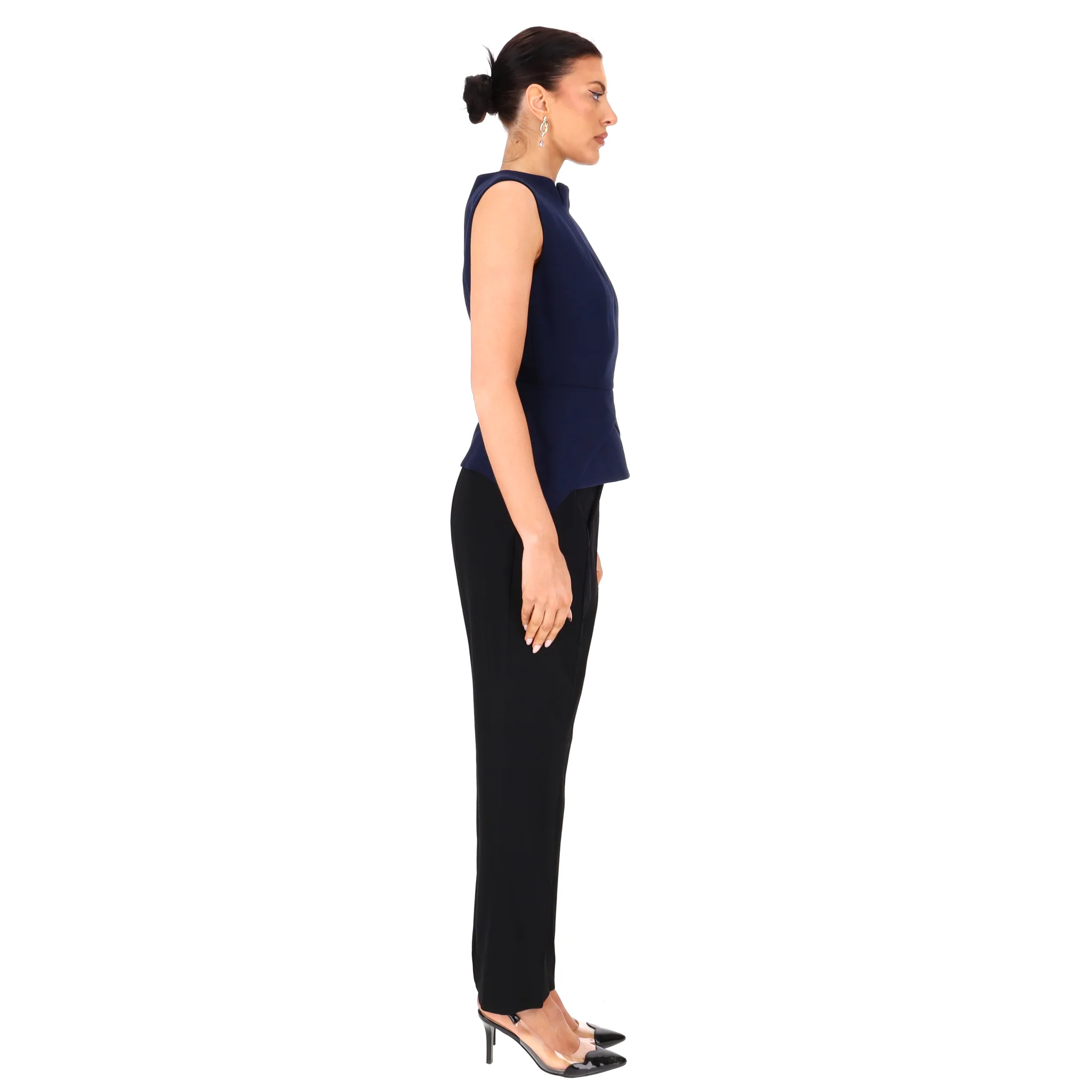 Roland Mouret Ltd Edition Asymmetric Wool Peplum Top. Size 10UK - Image 3