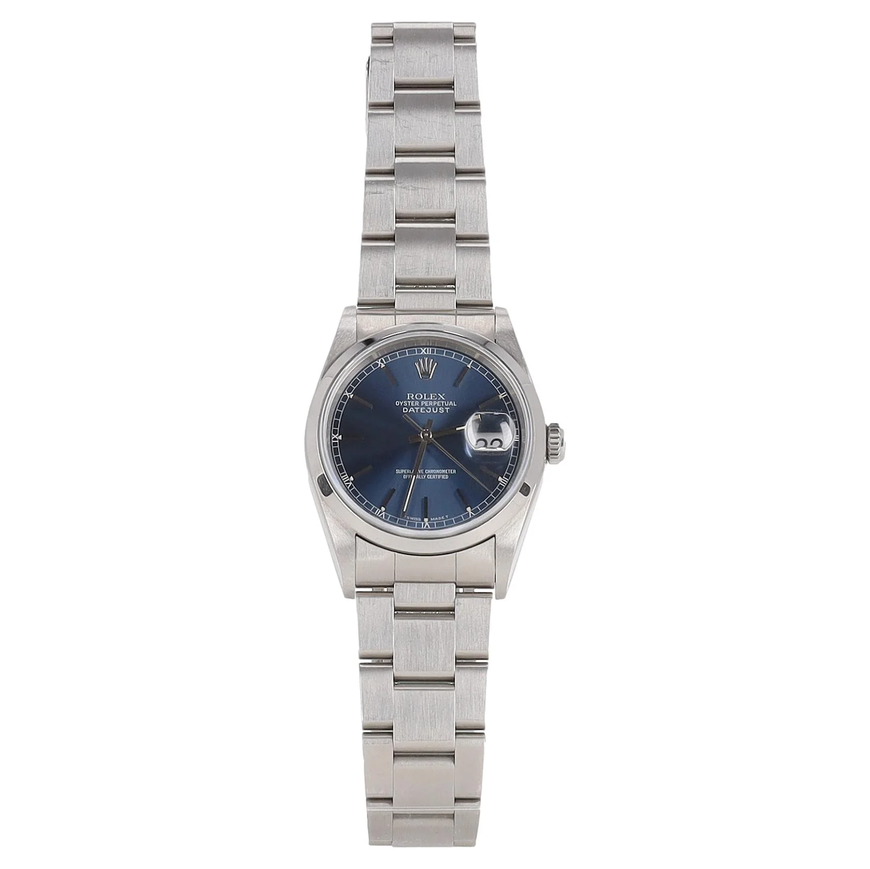 Rolex Oyster Perpetual Datejust 16200 Stainless Steel Watch With Blue Dial - Image 4