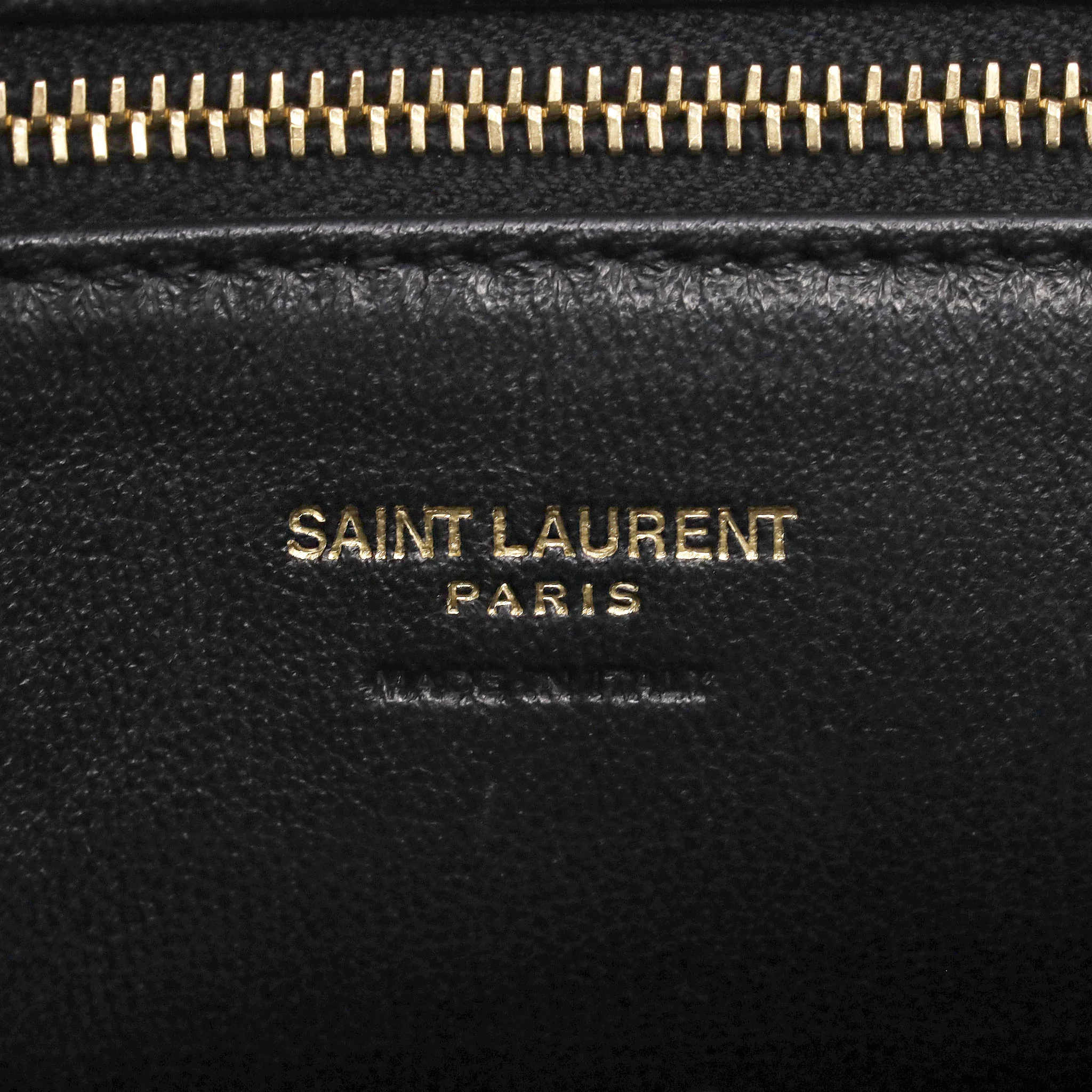 Saint Laurent Calfskin Leather 'YSL' Logo Small Cabas Tote Bag - Image 11