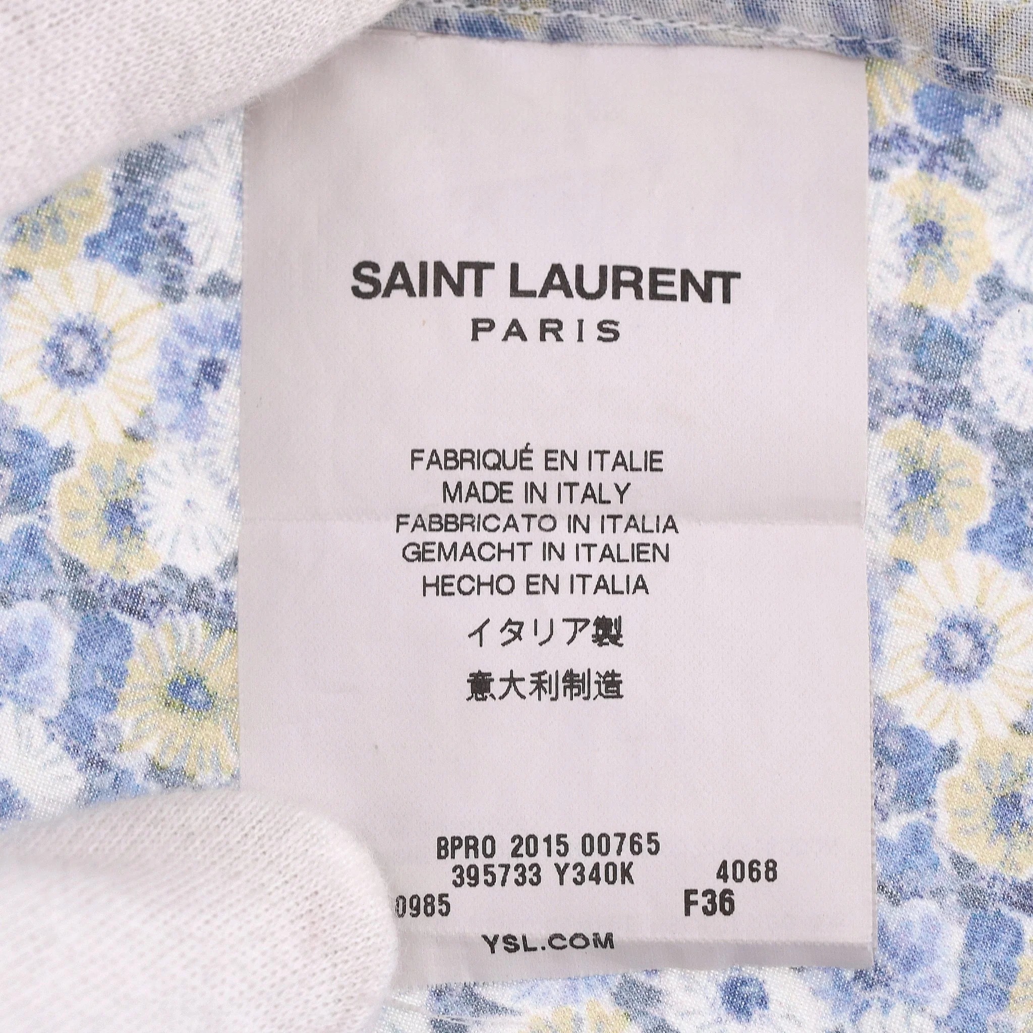 Saint Laurent Floral Cotton Shirt. Size 36FR - Image 7