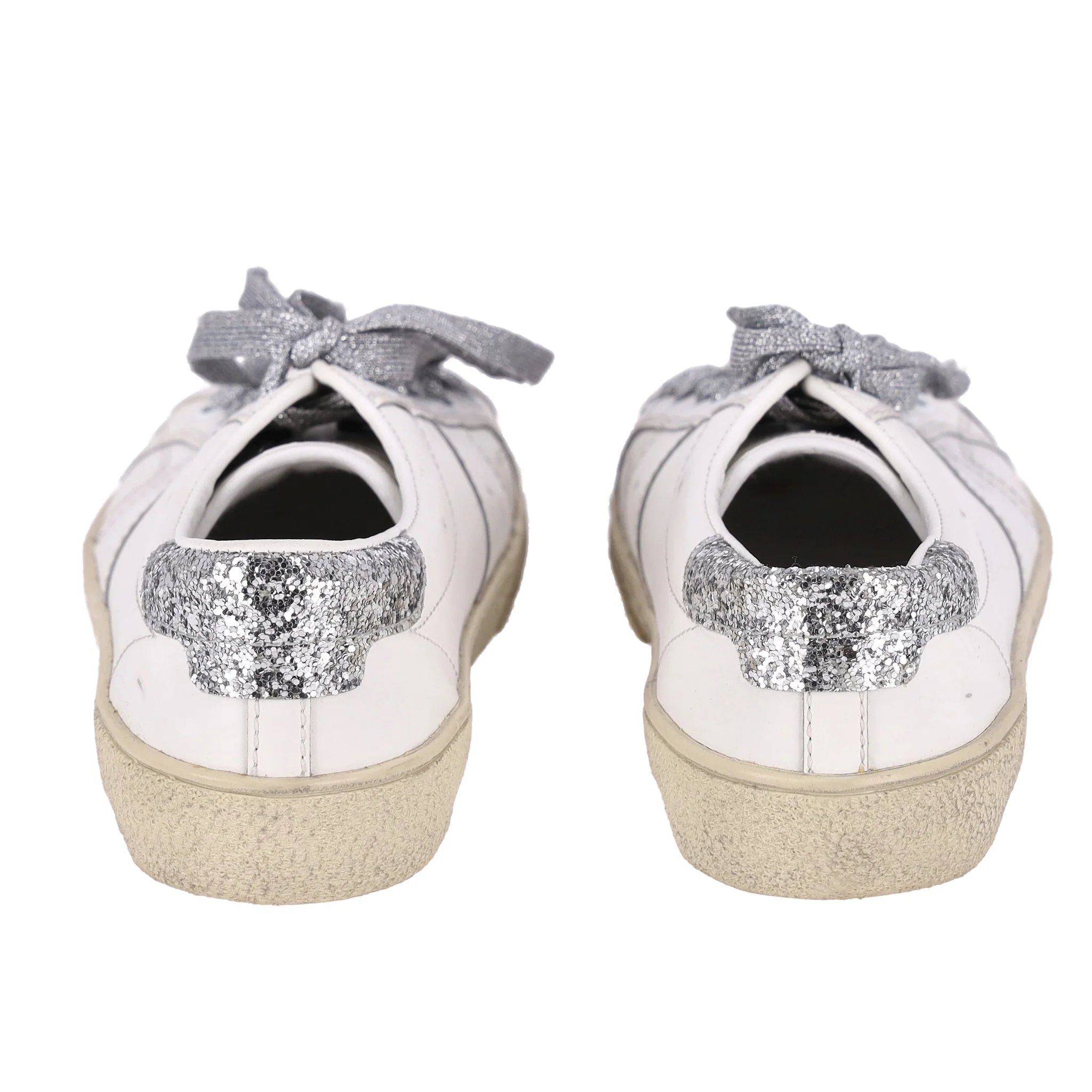 Saint Laurent Glitter Detailed Leather Sneakers. Size 36 - Image 5