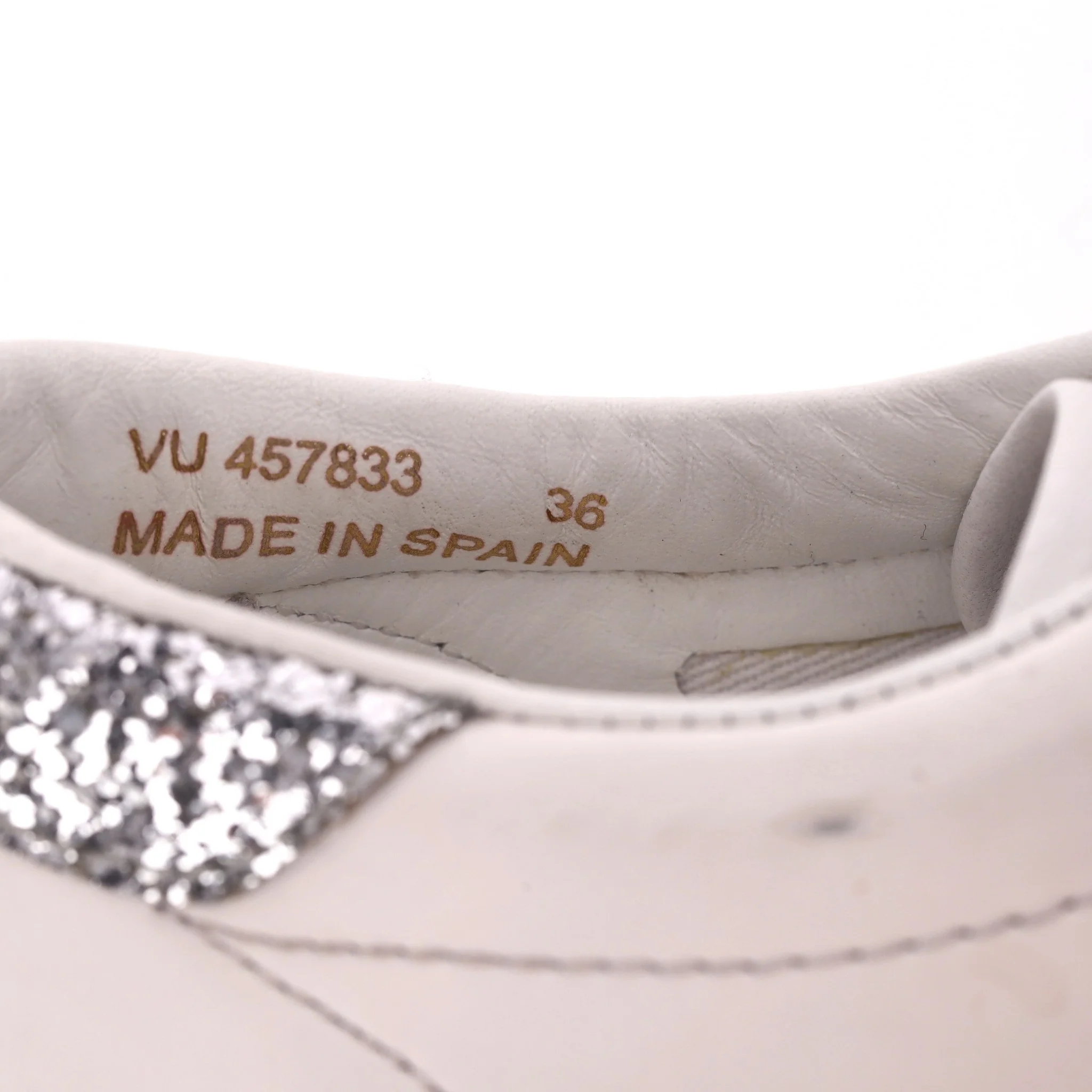 Saint Laurent Glitter Detailed Leather Sneakers. Size 36 - Image 9