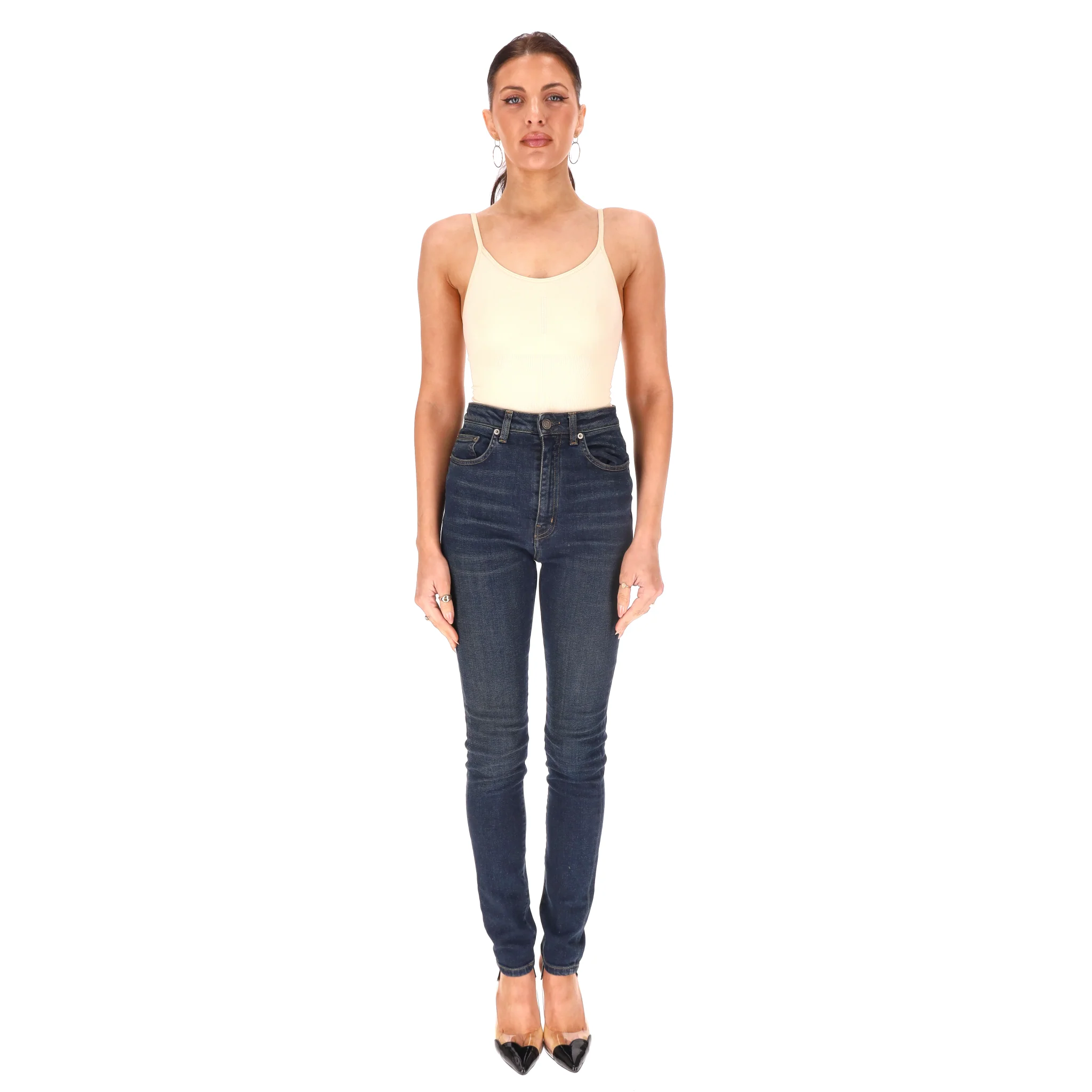 Saint Laurent High-Waisted Slim Jeans. Size W28 - Image 2