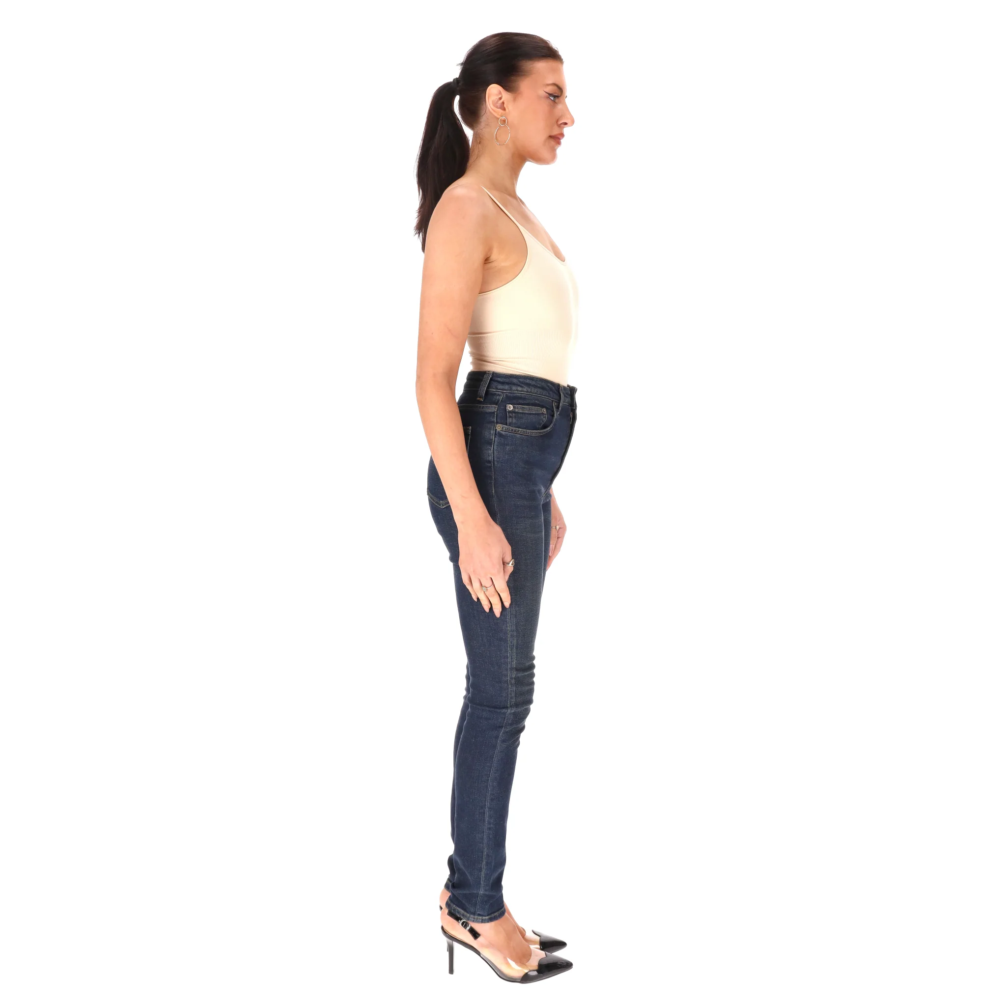 Saint Laurent High-Waisted Slim Jeans. Size W28 - Image 3