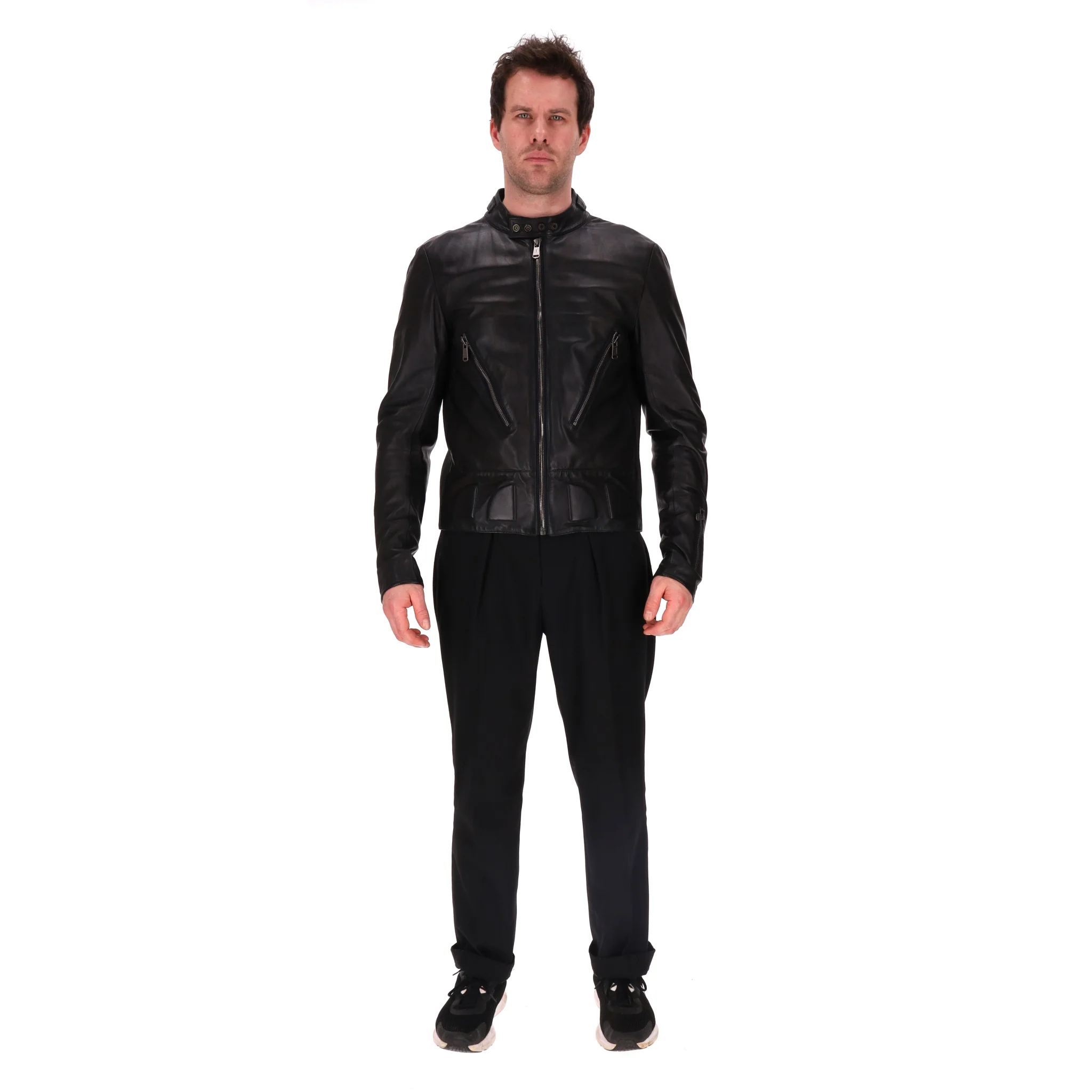 Saint Laurent Nappa Leather Biker Jacket. Size 56FR - Image 2
