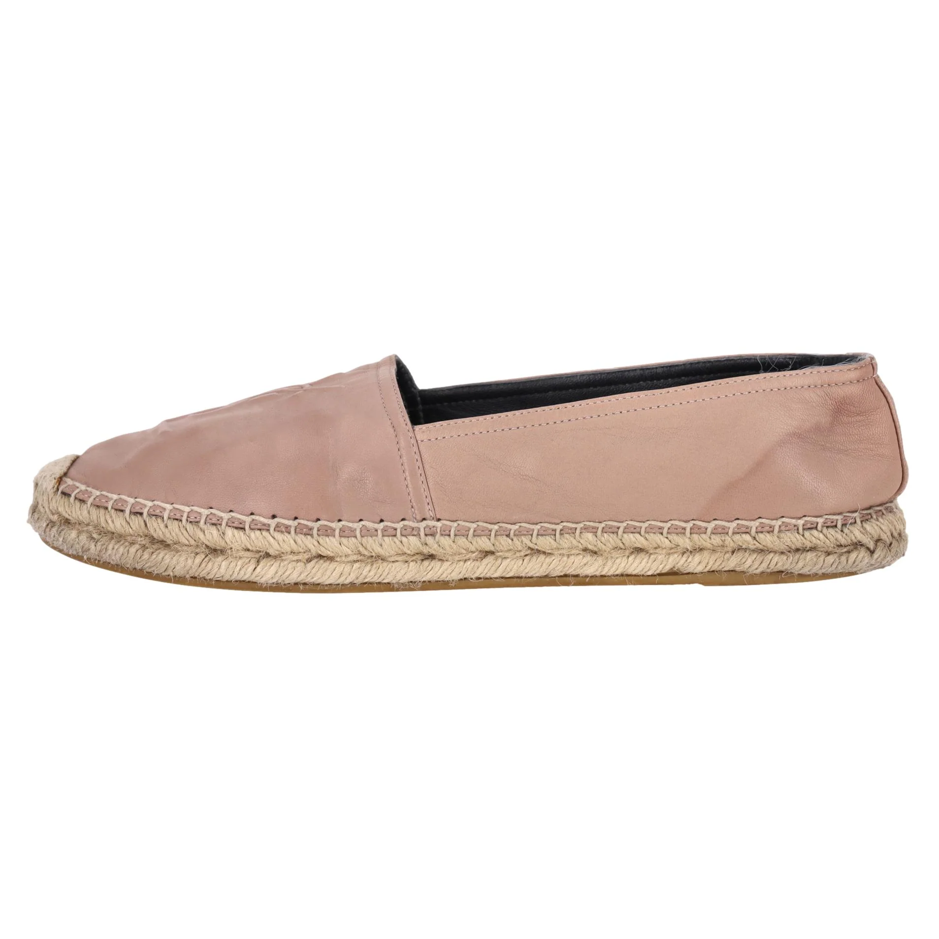 Saint Laurent Logo Leather Espadrille Flats. Size 39 - Image 2