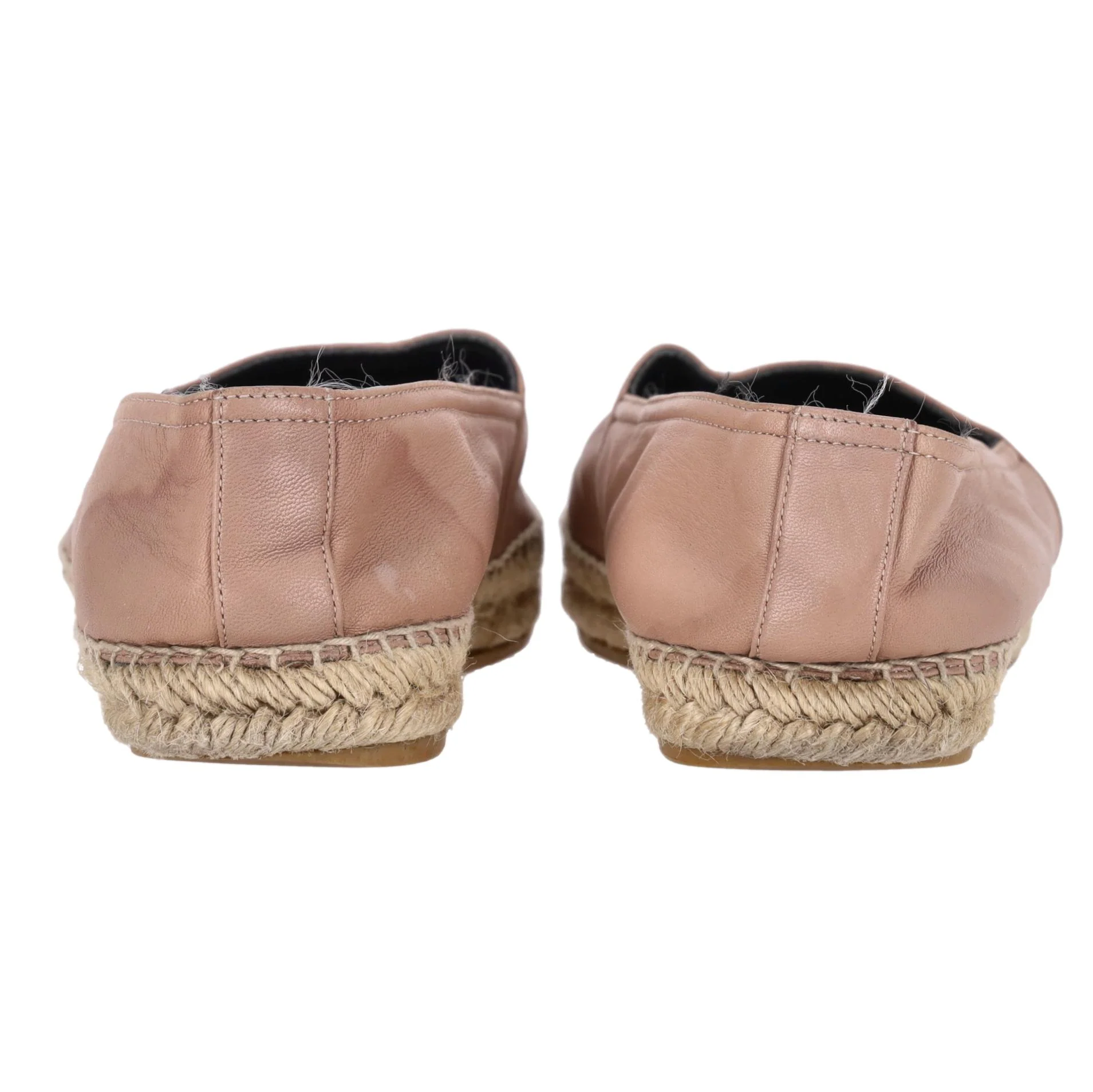 Saint Laurent Logo Leather Espadrille Flats. Size 39 - Image 3