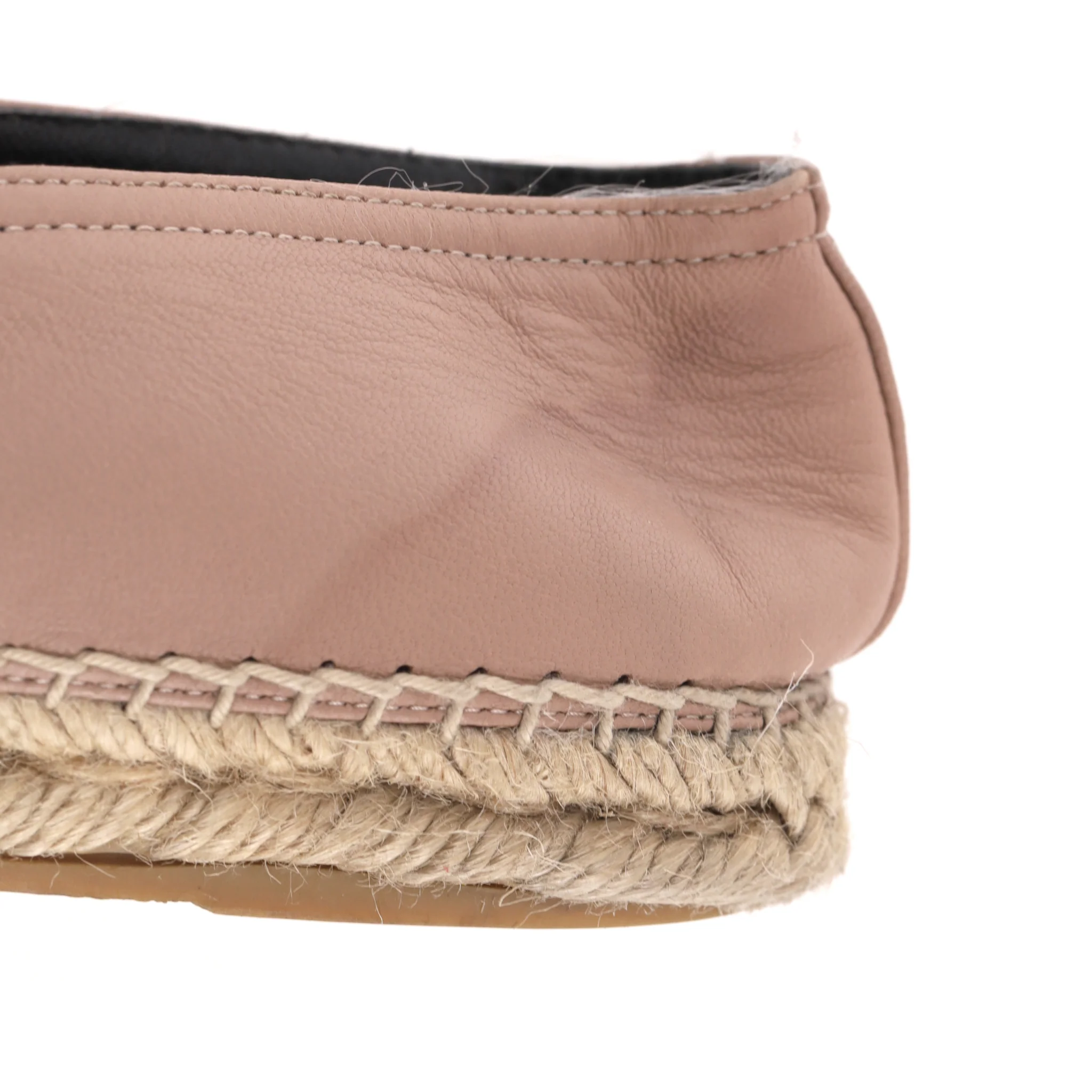 Saint Laurent Logo Leather Espadrille Flats. Size 39 - Image 9