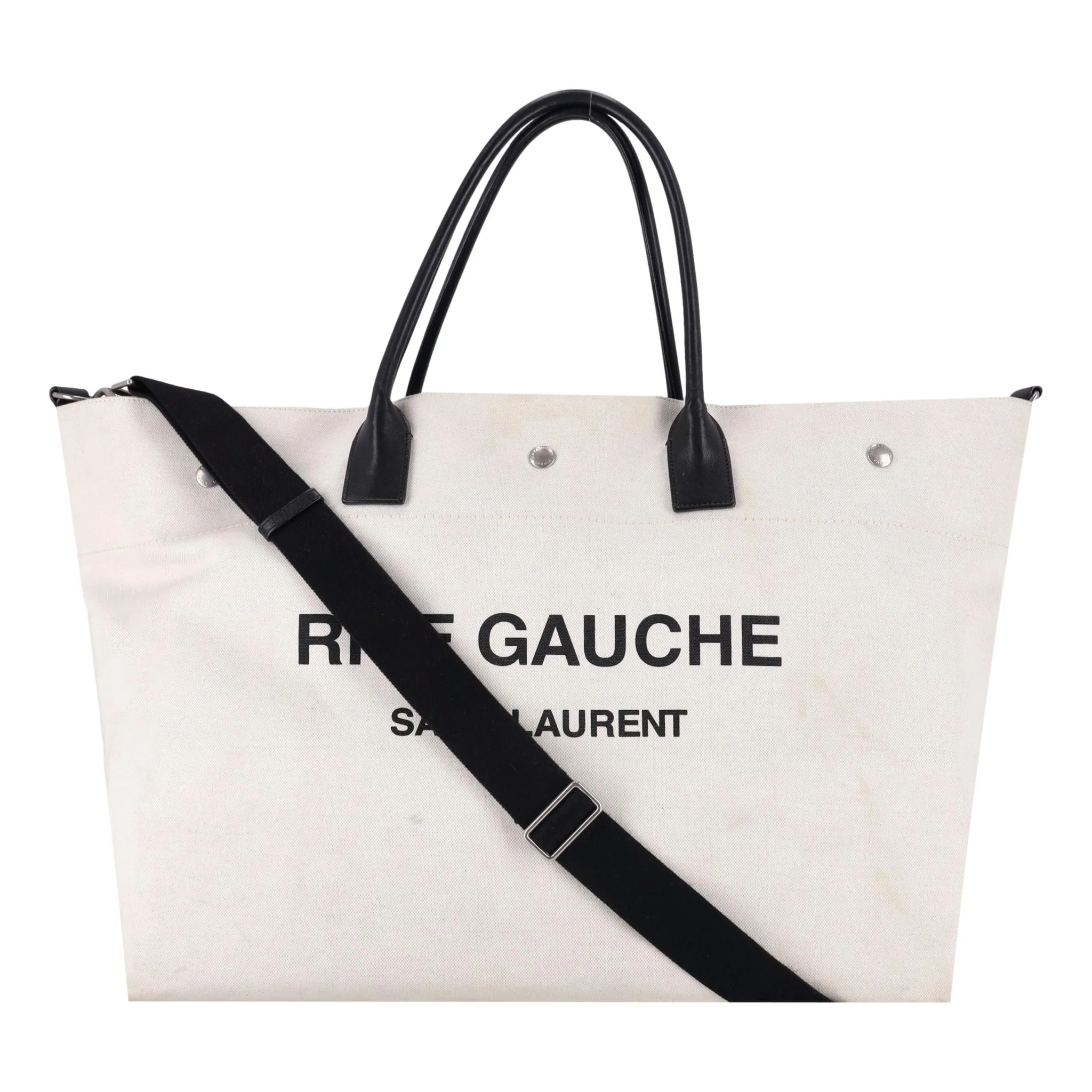 Saint Laurent Maxi Rive Gauche Canvas Tote Bag