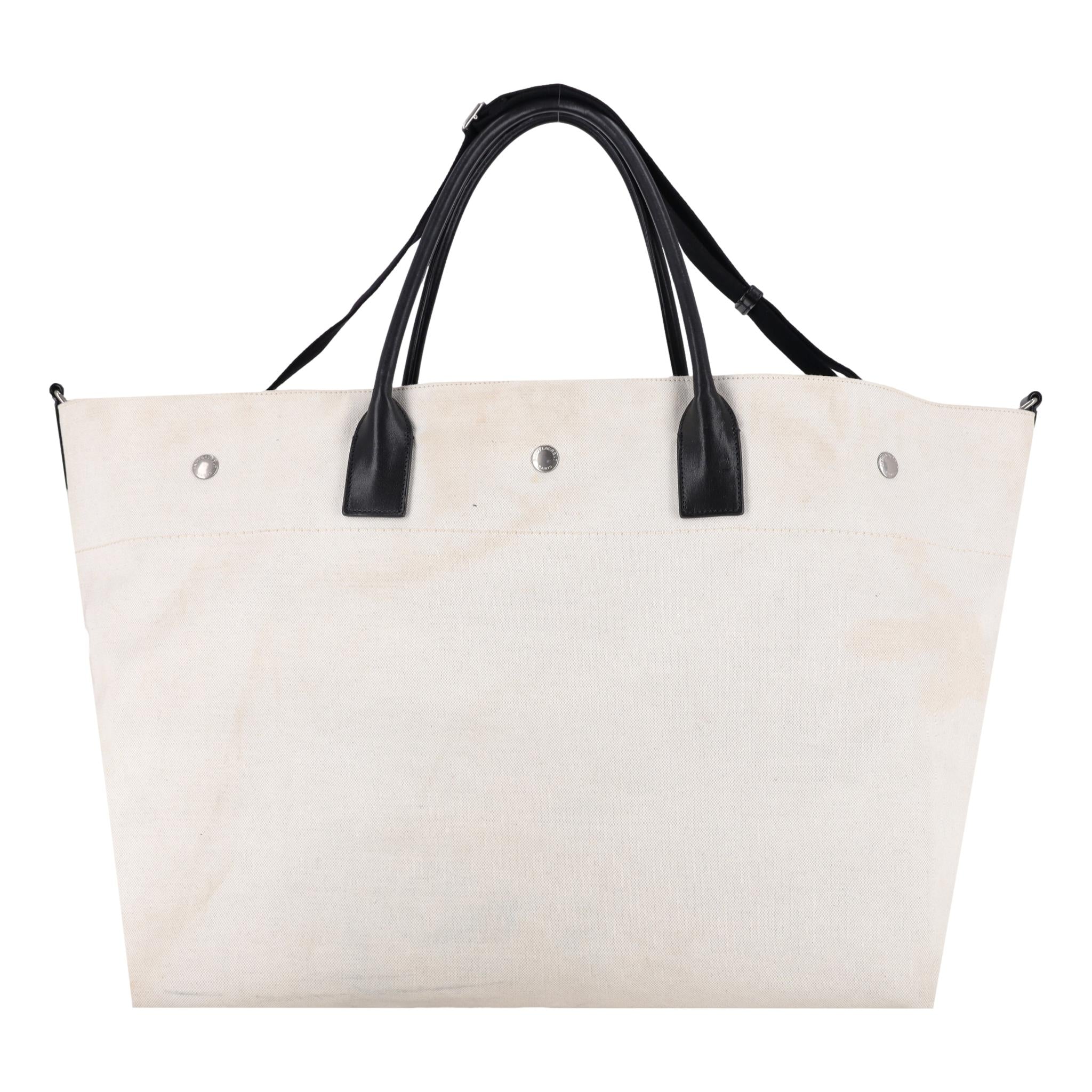 Saint Laurent Maxi Rive Gauche Canvas Tote Bag - Image 2