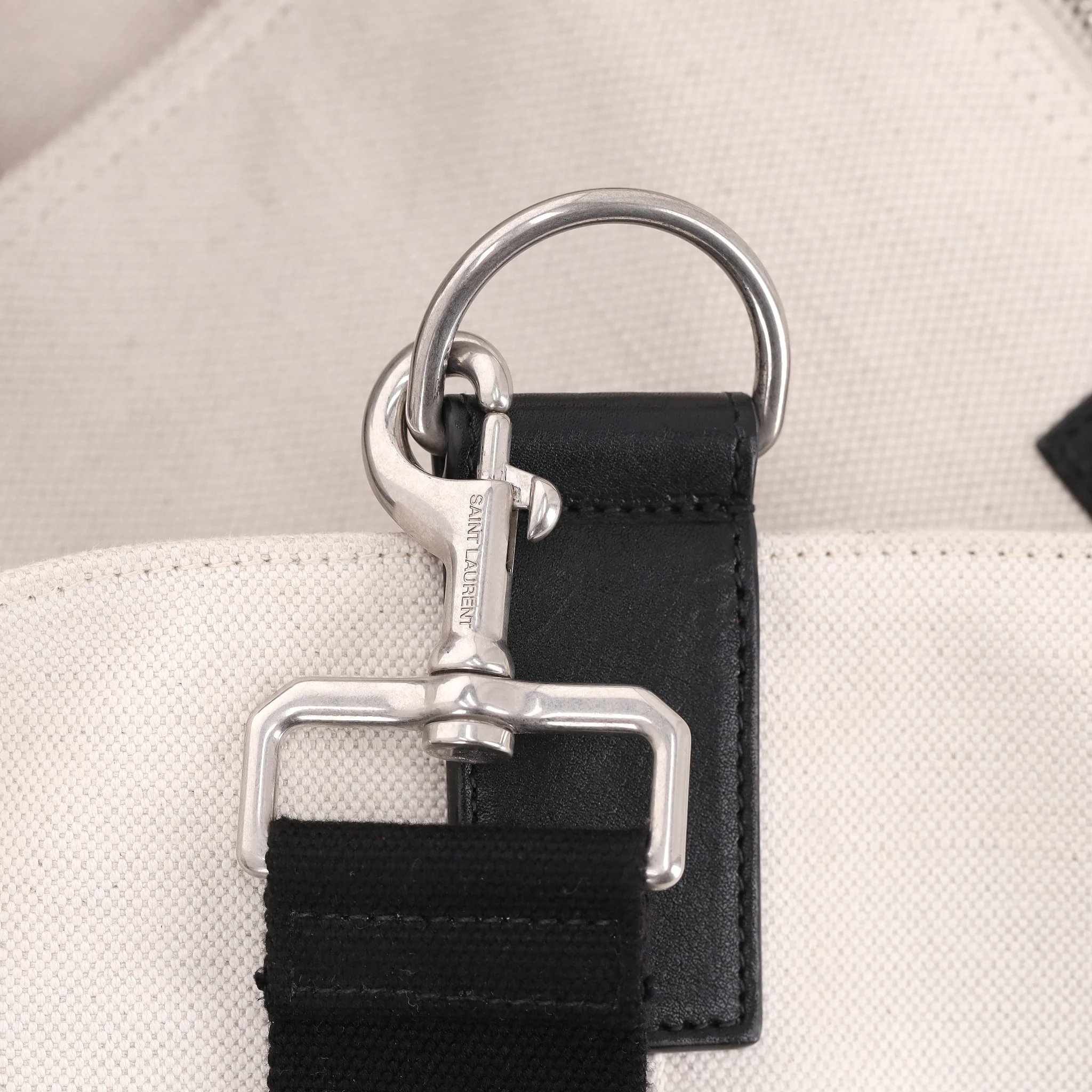 Saint Laurent Maxi Rive Gauche Canvas Tote Bag - Image 6