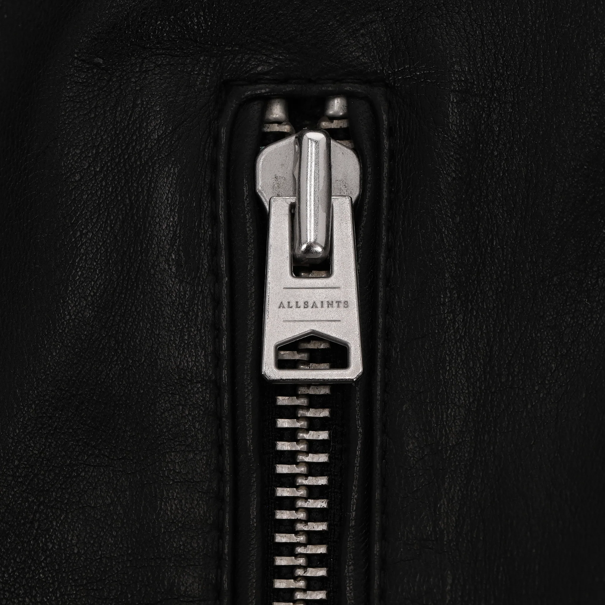 AllSaints Wick Leather Biker Jacket. Size L - Image 5