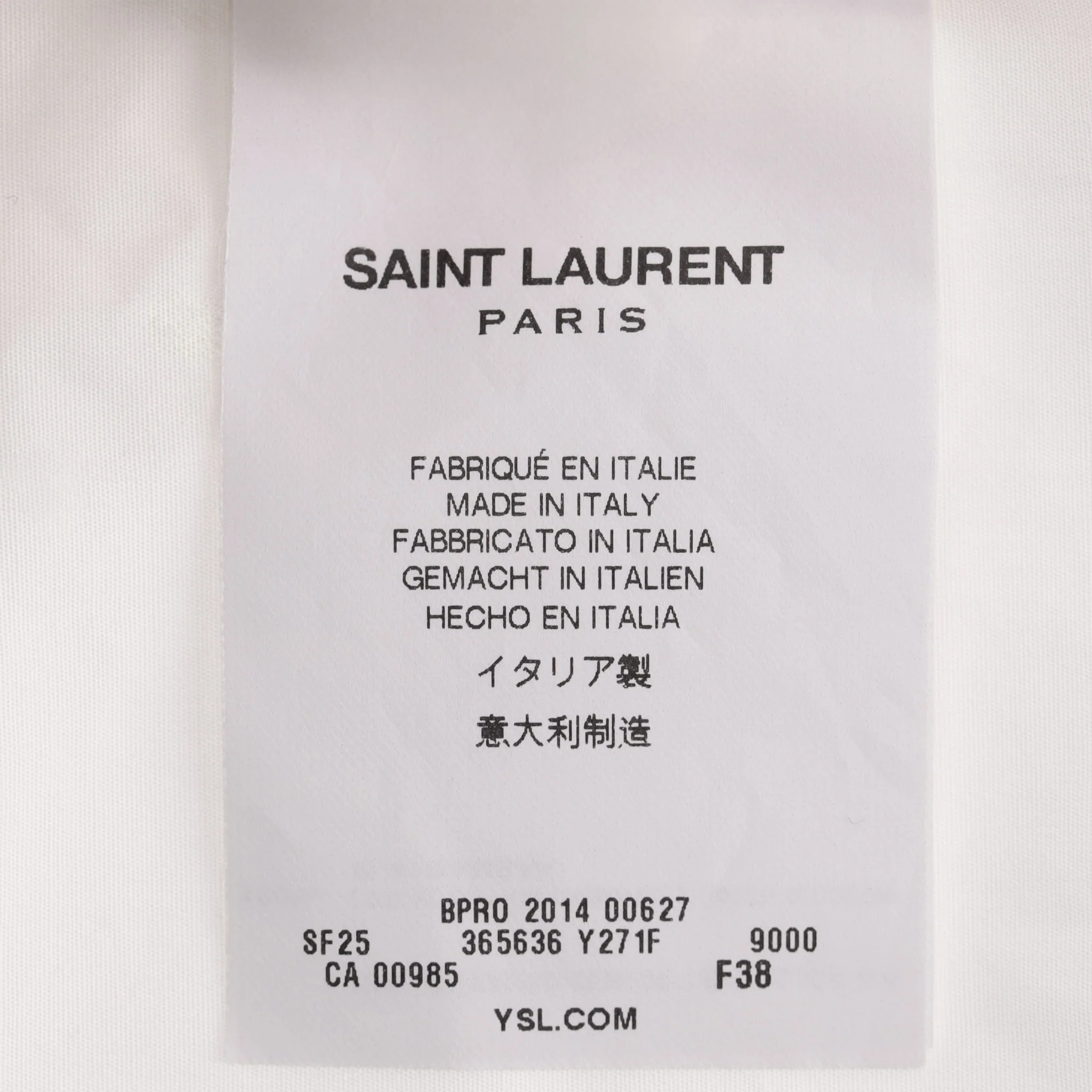 Saint Laurent Ruffled Bib Cotton Shirt. Size 38FR - Image 7